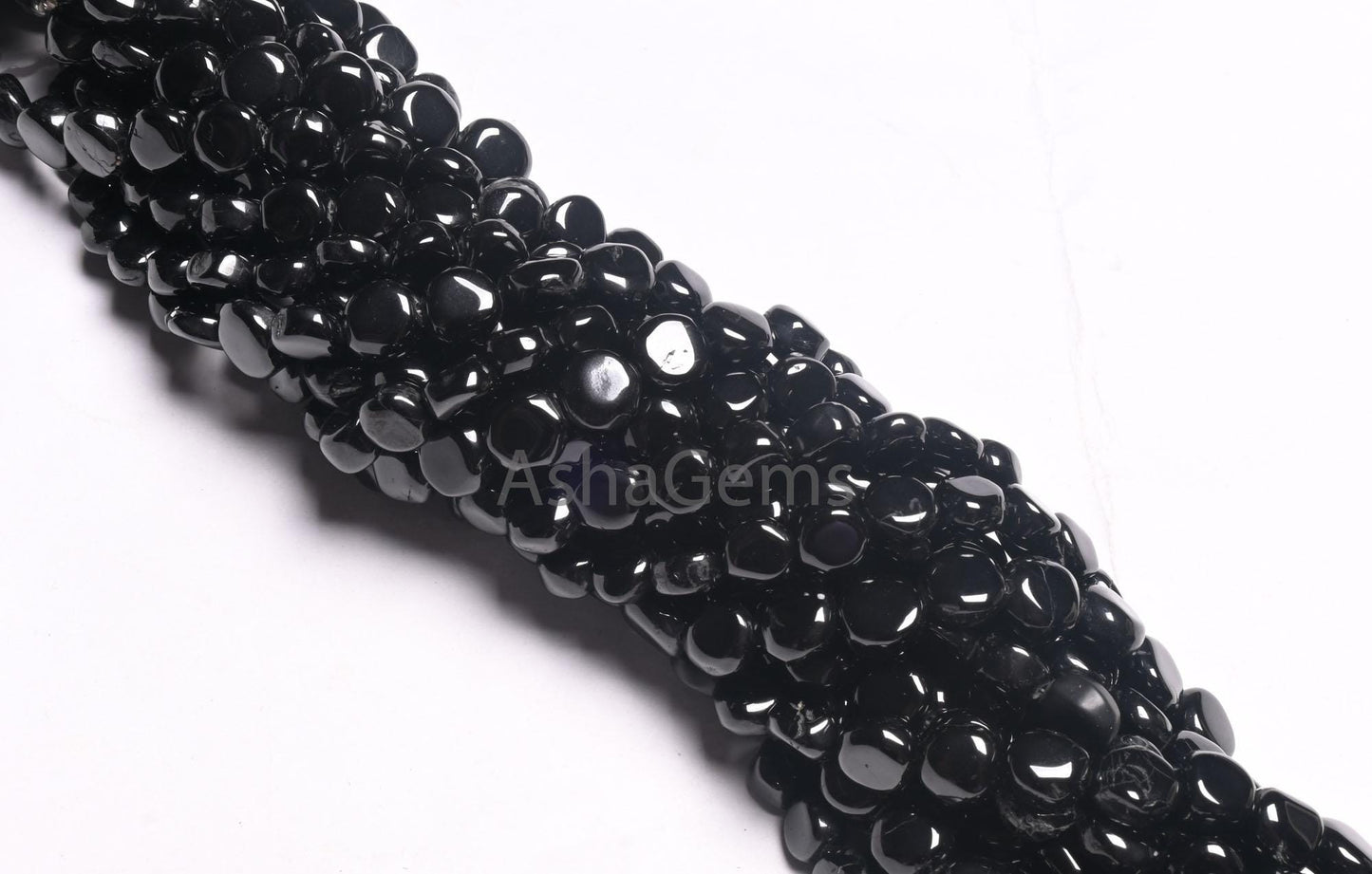 Fine Quality Black Spinal Smooth Coin Shape Gemstone Loose Beads,8" Natural Spinel Plain Handmade Coin Bead, Coal Black Spinel Beads Jewelry