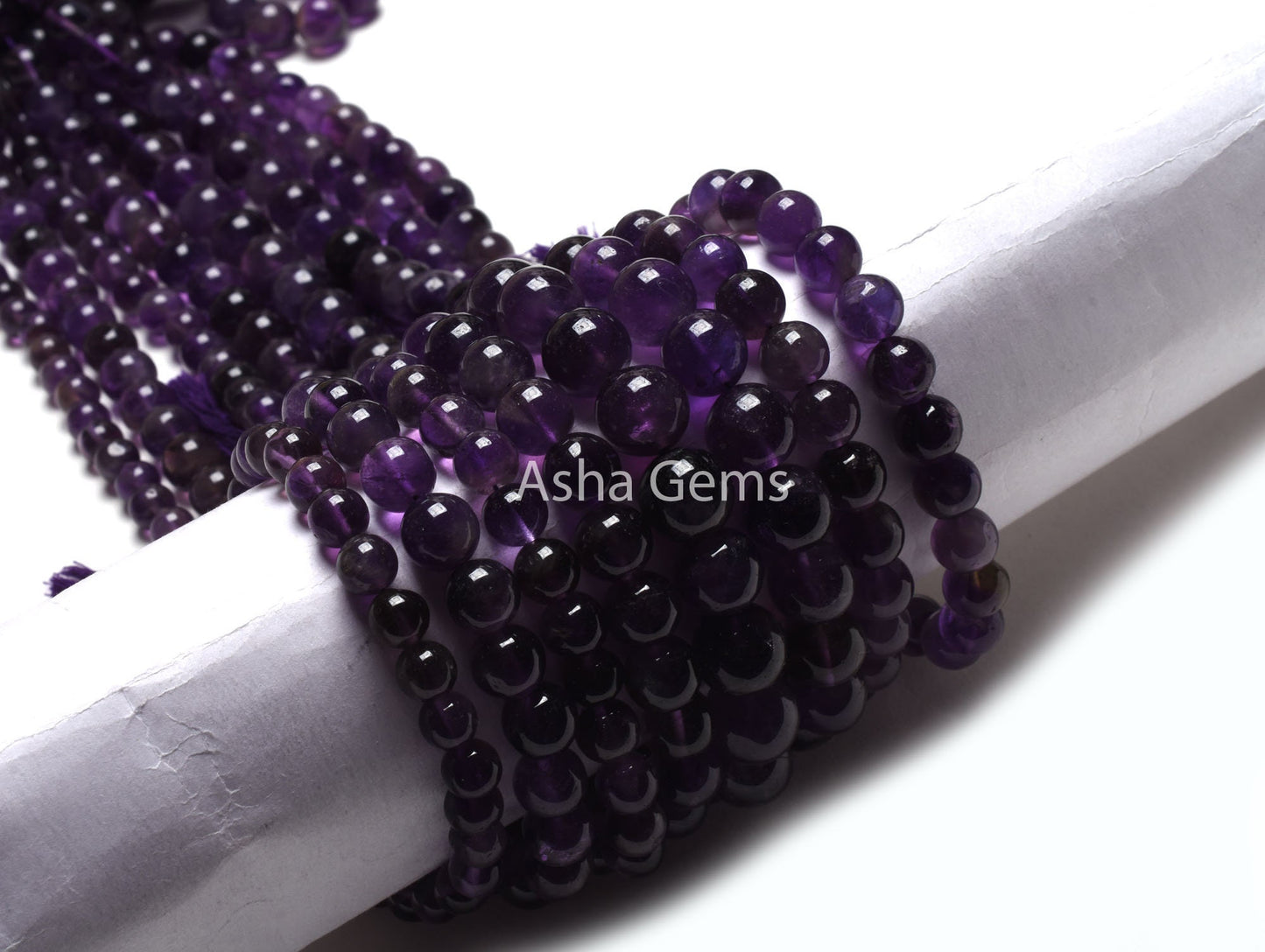 Natural Purple Amethyst Smooth Round Ball Beads,13" Strand African Amethyst Plain Round Shape Gemstone Beads, Amethyst Bead Jewelry Crafts