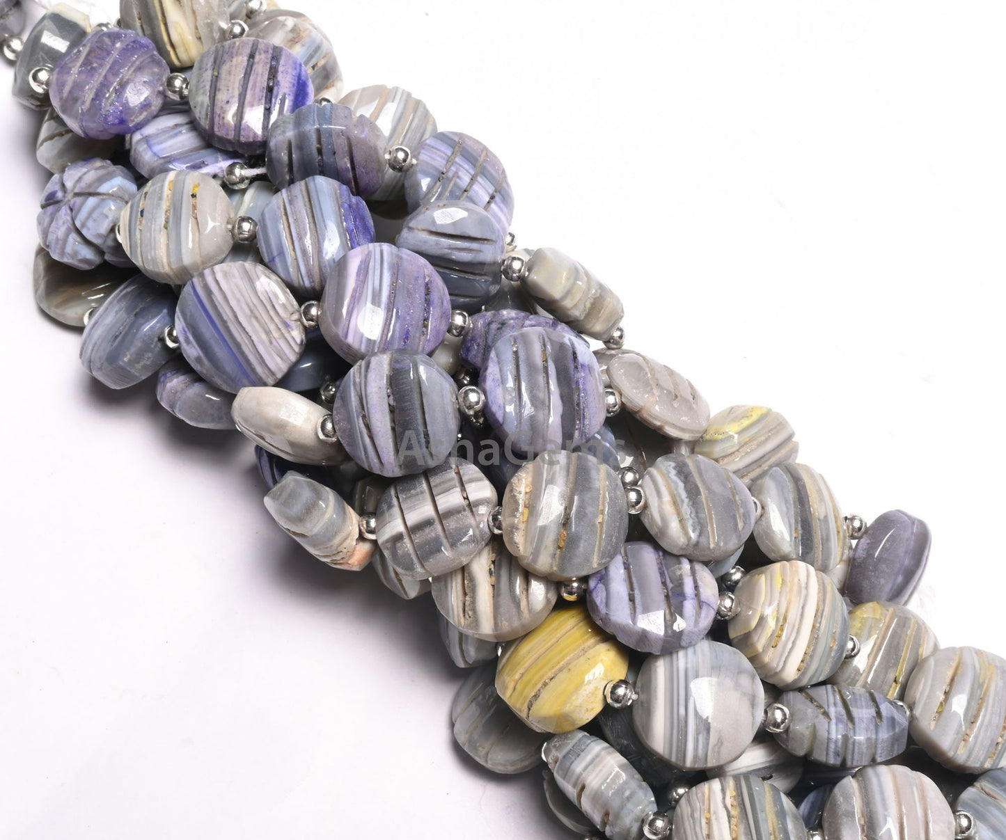 Beautiful Opal Coin Shape carving Gemstone Beads,9"Strnd Shaded Grey Blue Boulder Opal carved coin handmade Straight Drill Bead Jewelry SALE