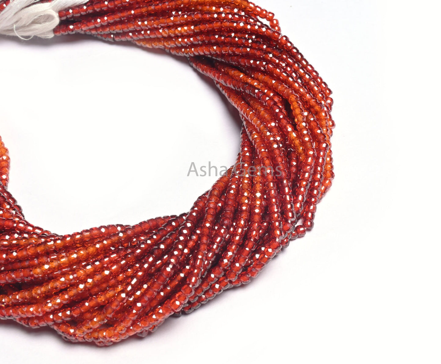 AAA Red Orange Shaded Zircon Micro Faceted Rondelle Gemstone Bead, 13" Strand Red Orange Wine Shaded Machine Cut Bead For Jewelry Craft SALE
