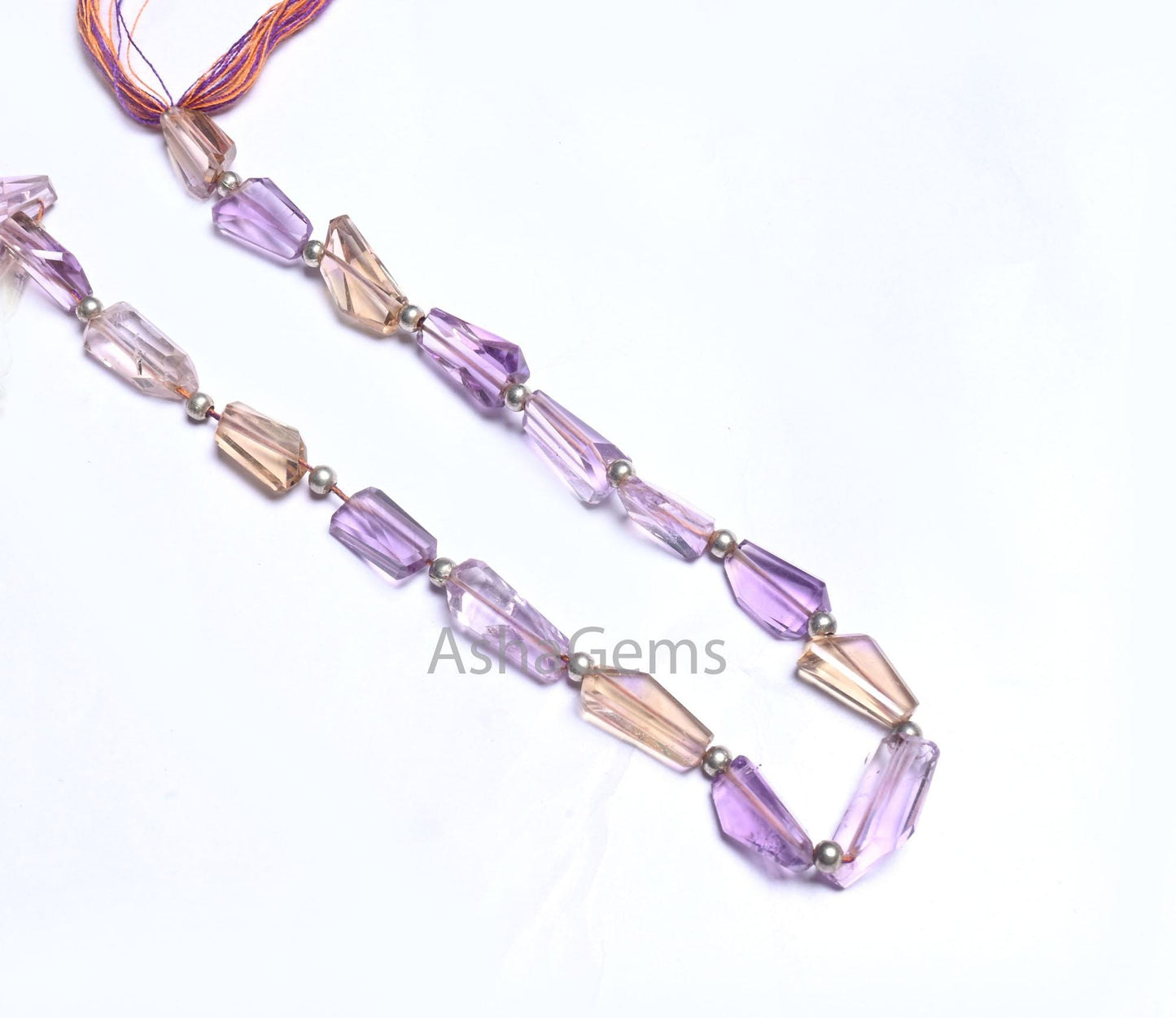 Fine Quality Ametrine faceted Nugget Shape Gemstone Beads,10" Natural Purple Yellow Ametrine Handmade Tumble Indian Cut Ametryn Bead Jewelry