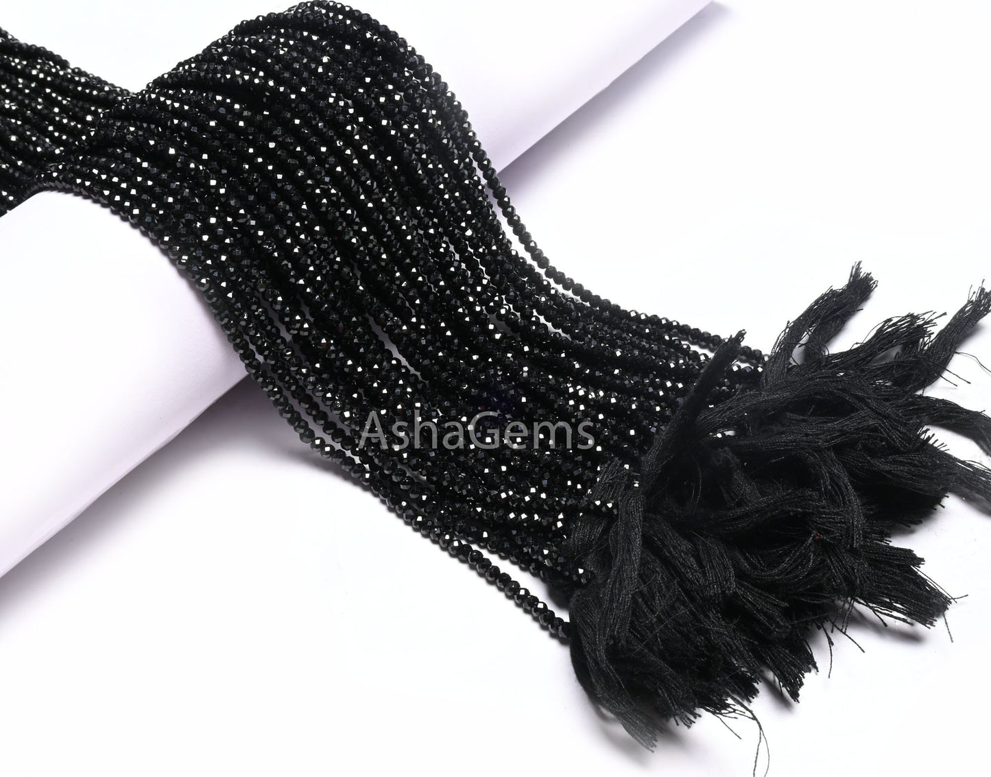 Beautiful Natural Black Spinel Rondelle Faceted Micro Cut Gemstone Loose Beads 3 mm AAA Quality Spinel Micro Cut Beads Jewelry Making Crafts