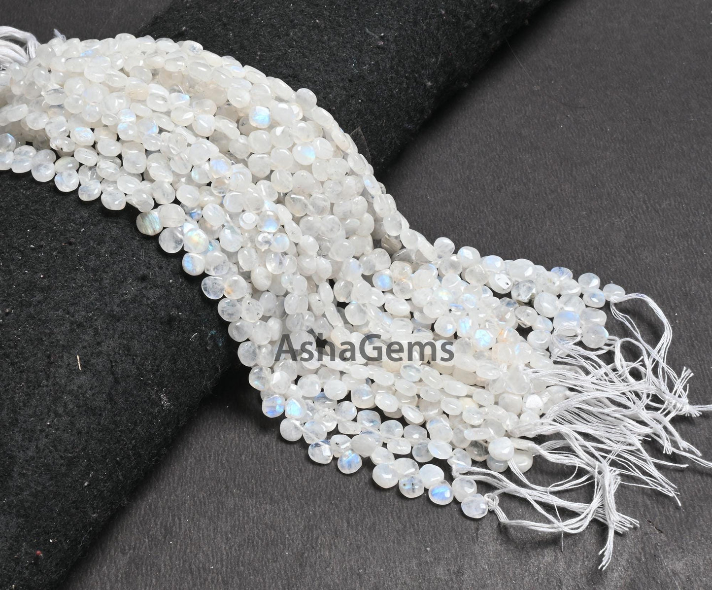 9"Strand Natural Rainbow moonstone Smooth Heart Gemstone beads, Blue Fire Rainbow Uneven Heart Shape Handmade bead Jewelry Making Craft SALE