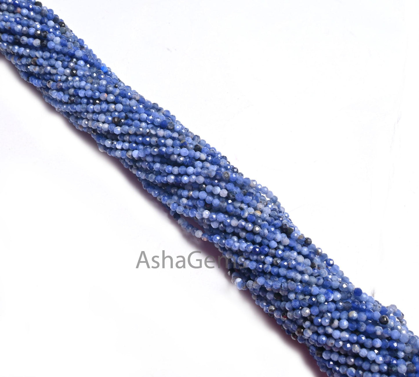 2 mm Fine Blue Sodalite Micro Cut Faceted Rondelle Shape Beads, Natural Sodalite Machine Cut Gemstone Tiny Sodalite Beads Jewelry Craft SALE