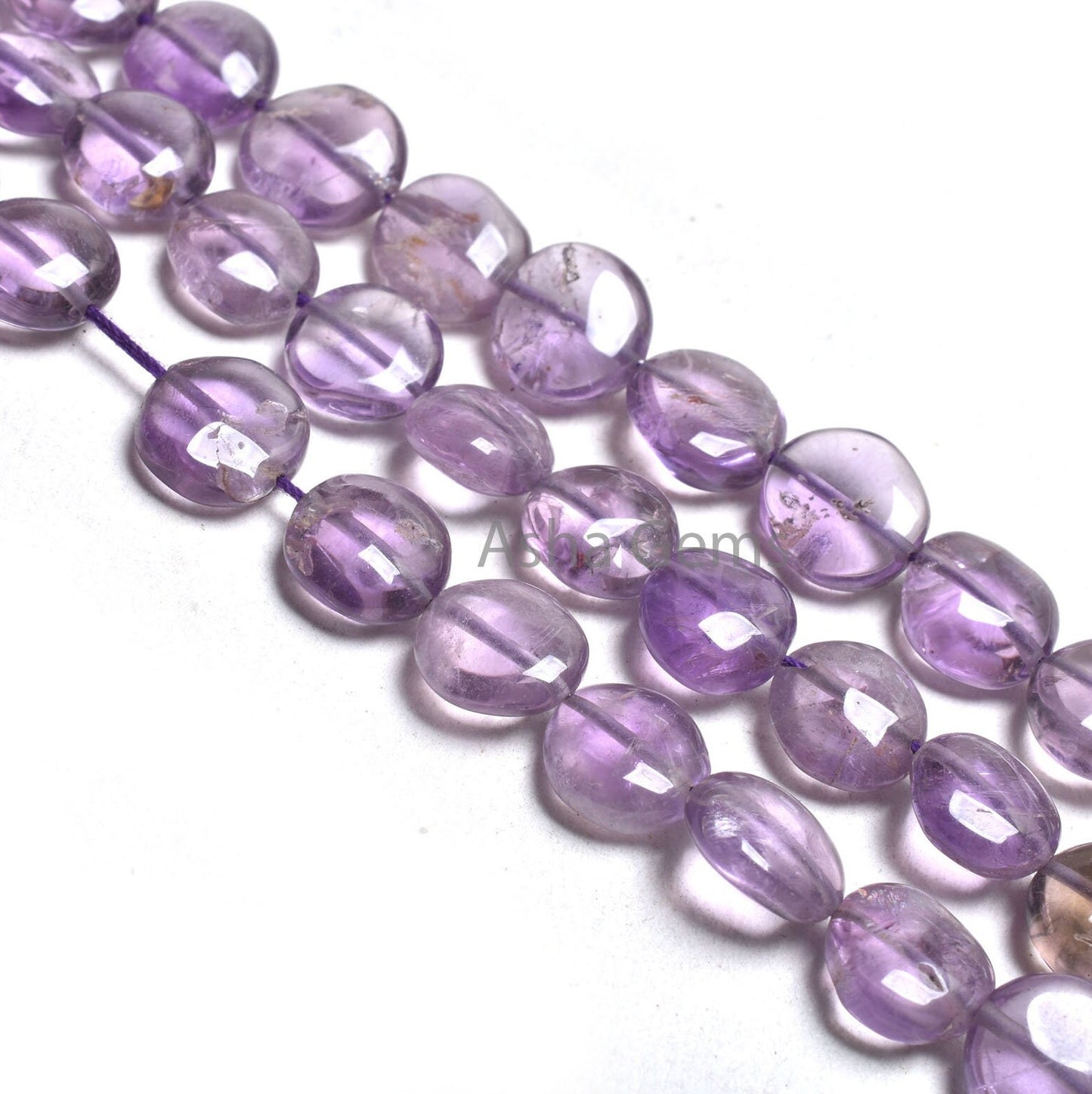 Fine Purple amethyst Smooth Coin Shape Gemstone Beads,13"Strand Amethyst Plain Handmade Coin Straight Drill Amethyst Bead Jewelry Craft SALE
