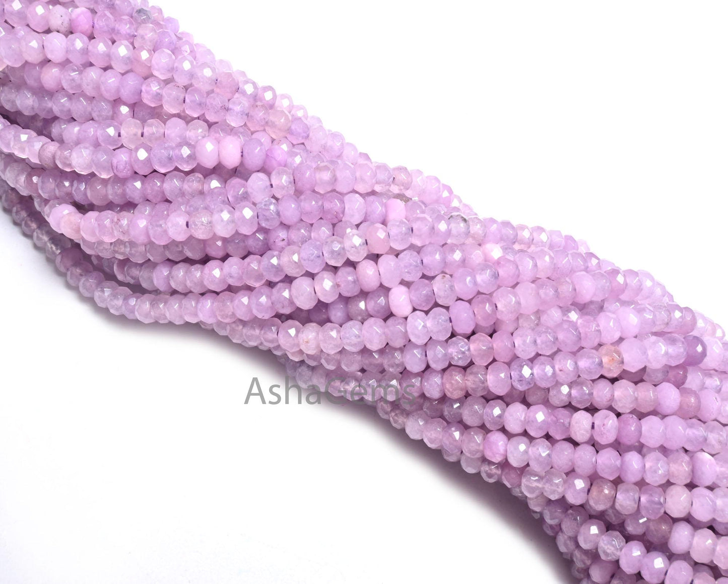 Beautiful Light Purple Lavender Color Jade Quartz Faceted Rondelle Gemstone Beads,4.5mm Jade Machine Cut Jade Quartz Bead Jewelry Craft SALE