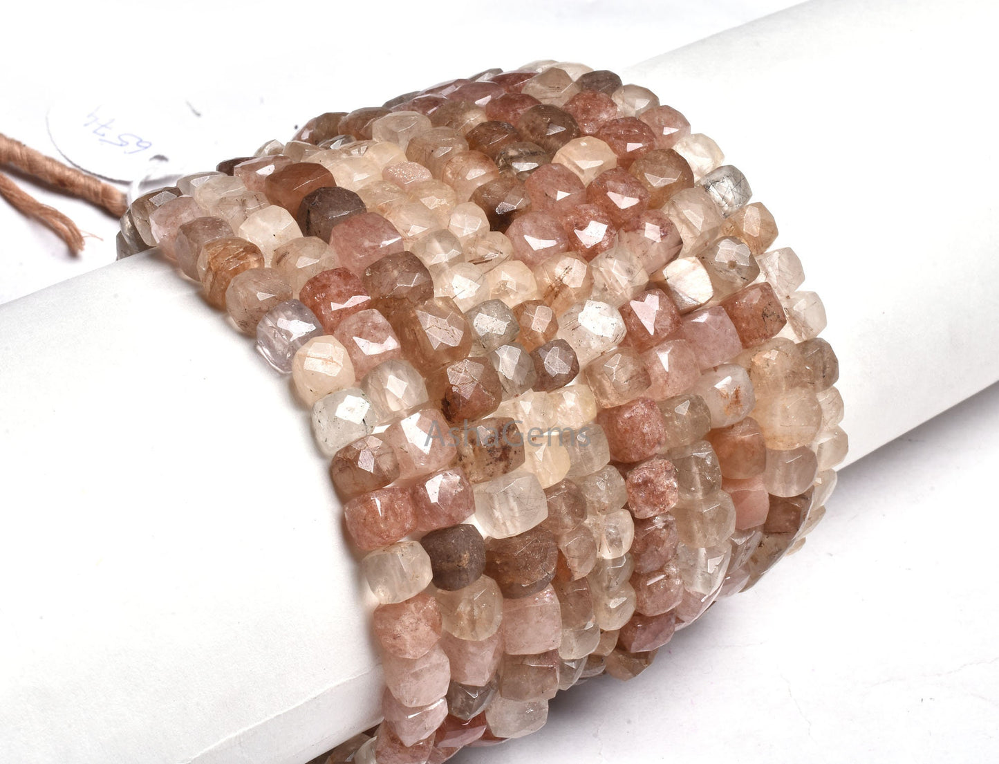 Natural Rutile faceted Box shape gemstone beads,8" Strand Multi Rutile Beads, golden Rutile Copper rutile 3D Cube box beads For Jewelry SALE