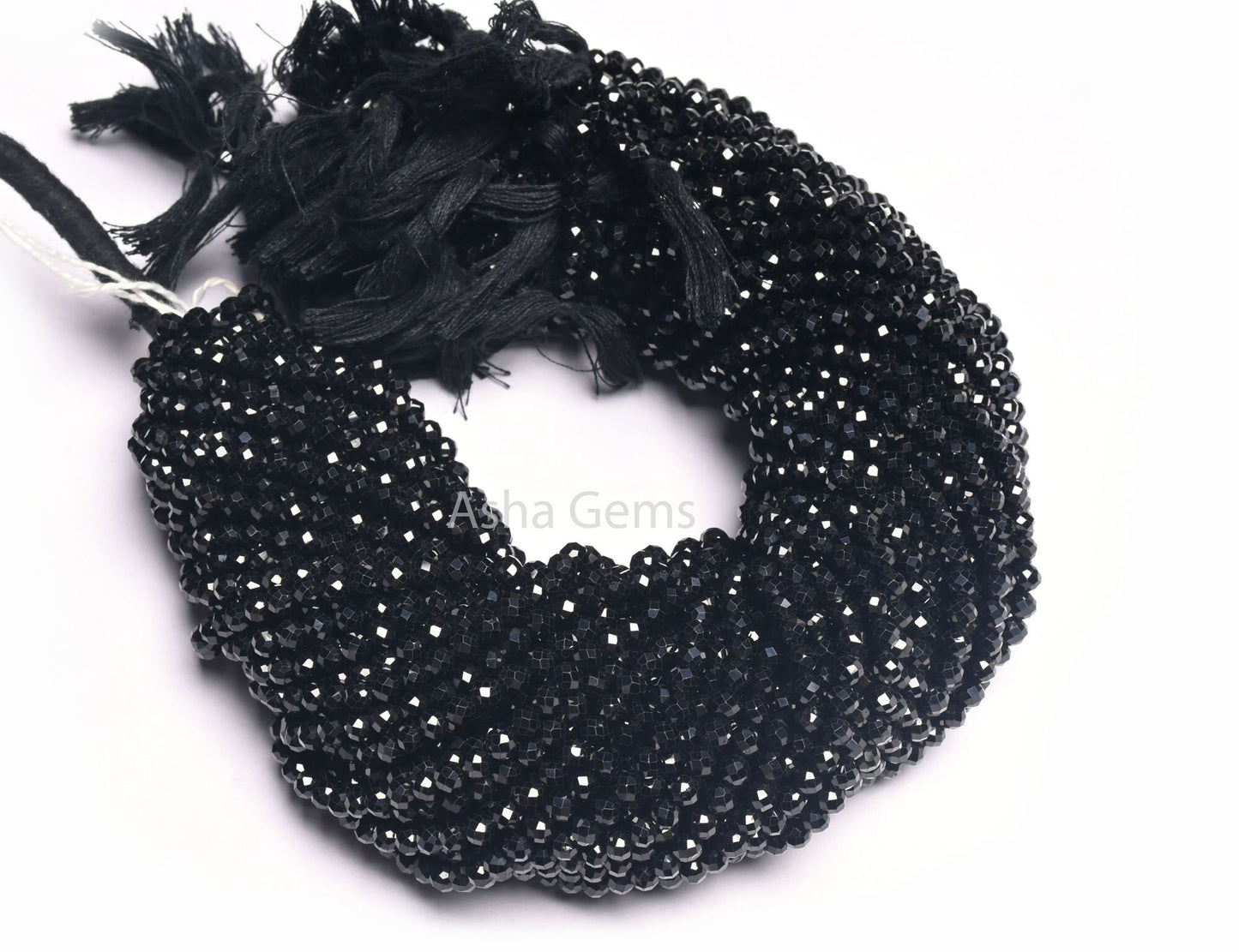 4 mm AAA Quality Black Spinel Micro Cut Round Shape Beads,12.5" Natural Spinel Faceted Round Ball Gemstone Spinal Beads Jewelry Making Craft