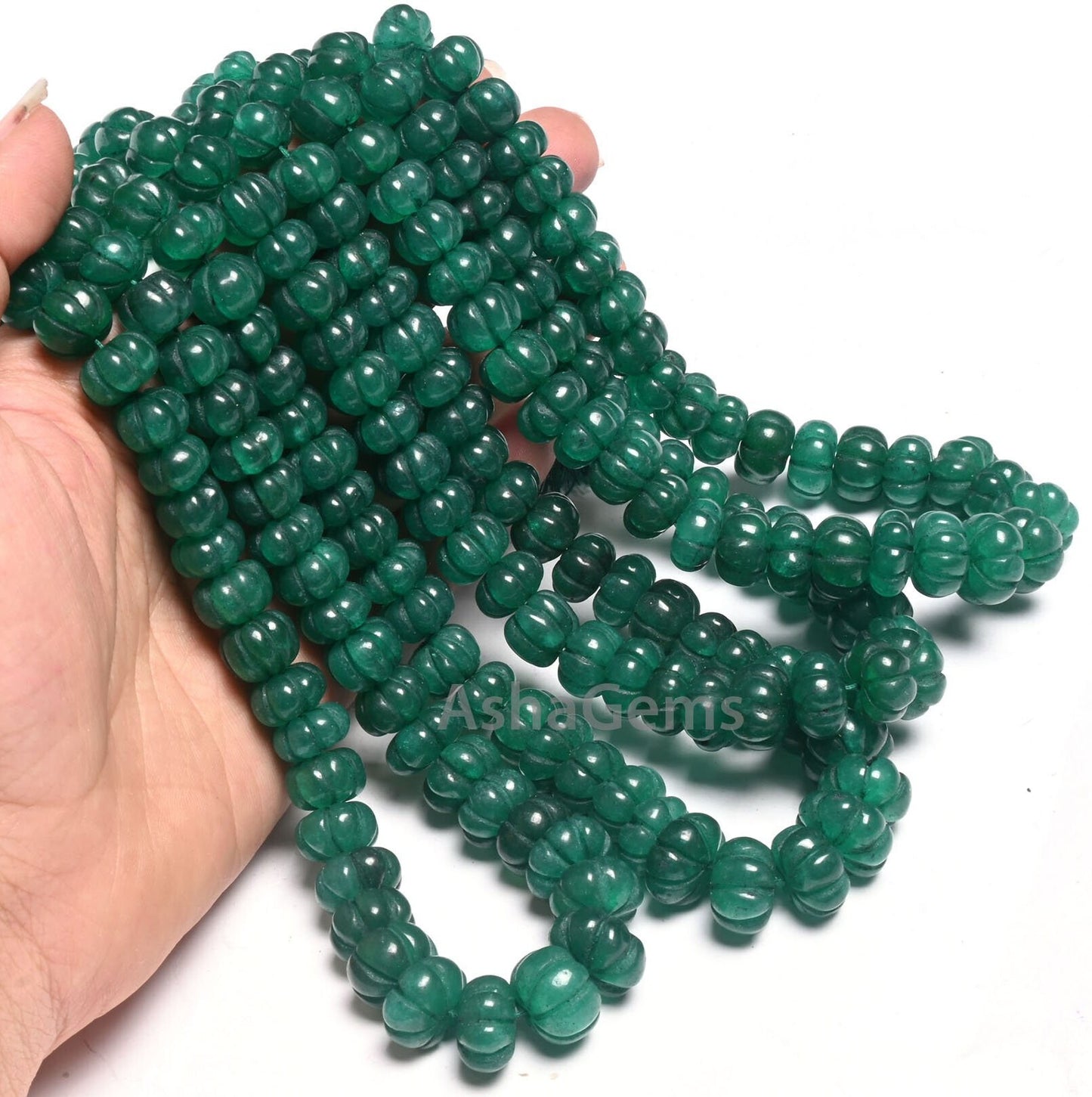 16"Strand Green Quartz Carved Pumpkin Beads, Quartz Carving Watermelon Gemstone Beads,Fine Green Quartz Handmade carve Rondelle Bead Jewelry