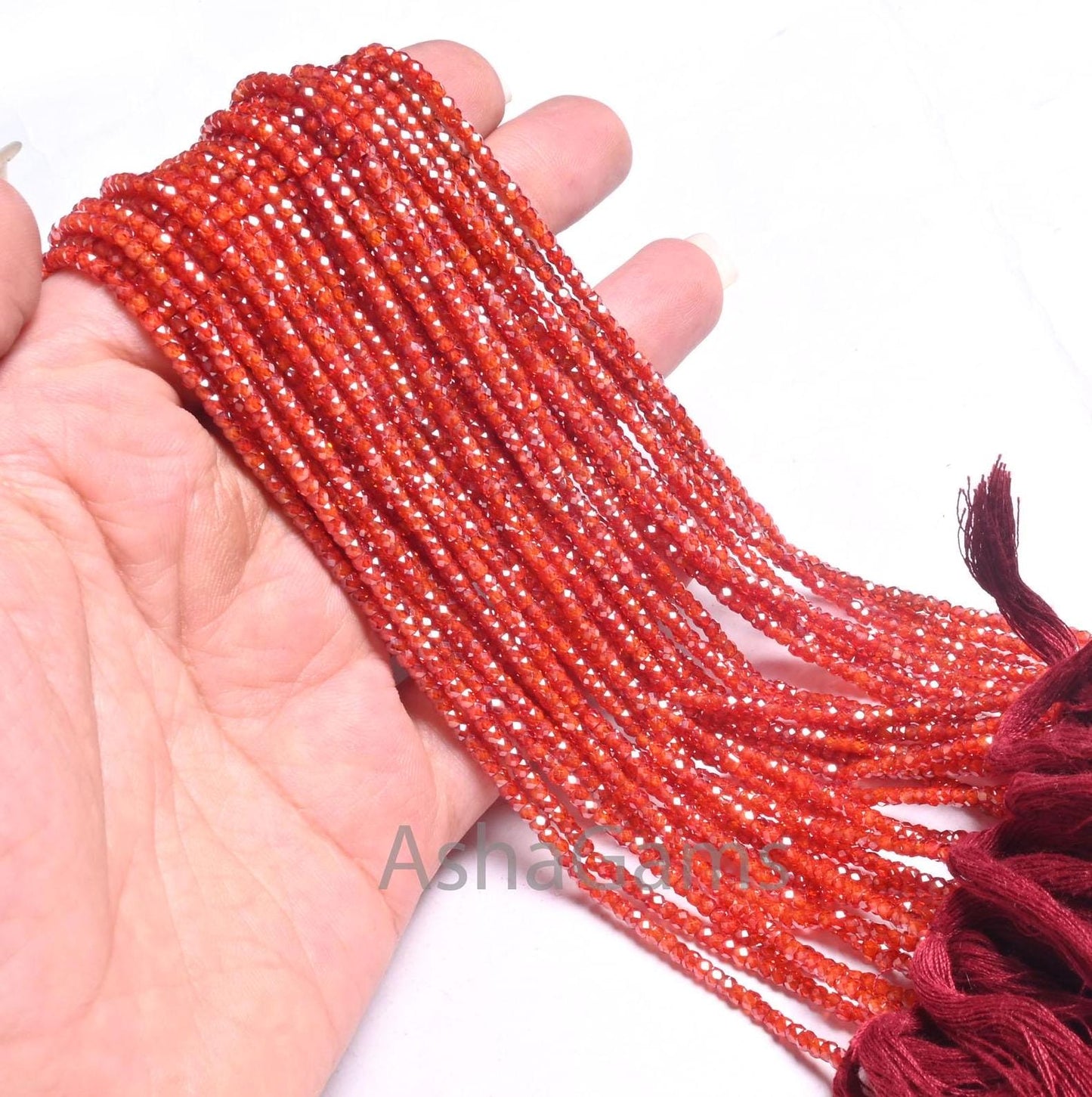 13.5"Strand Fine Quality Orange Zircon faceted Tiny rondelle Shape beads,2.5mm Orange Cubic Zircon Micro Machine Cut Bead Jewelry Craft SALE