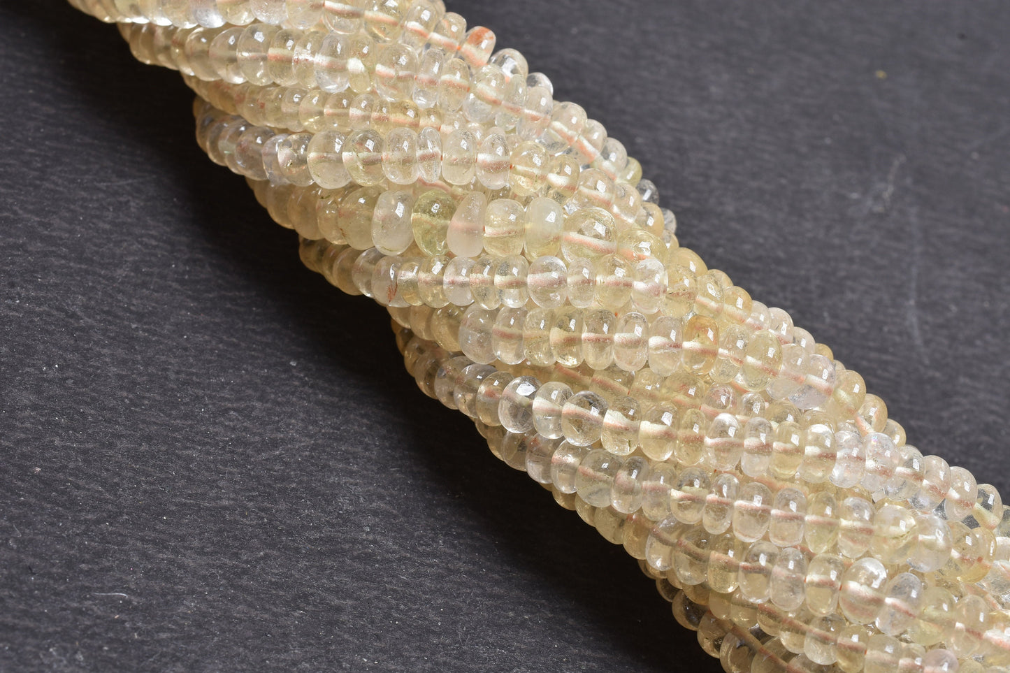 Light Yellow Citrine Smooth Handmade Rondelle Beads,12"Strand Natural Citrine Bead Gemstone Citrine Uneven Roundelle Bead Jewelry Craft SALE