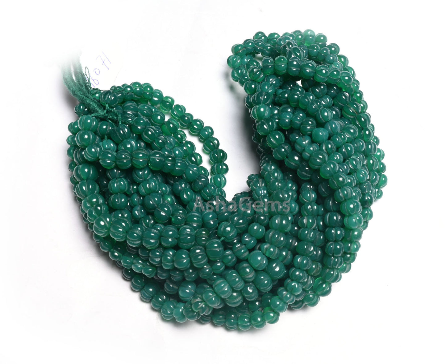 Beautiful Green Onyx Carving Watermelon Beads, Onyx Handmade Carved Rondelle Beads Green Onyx Carve Pumpkin Gemstone Bead Jewelry Craft SALE