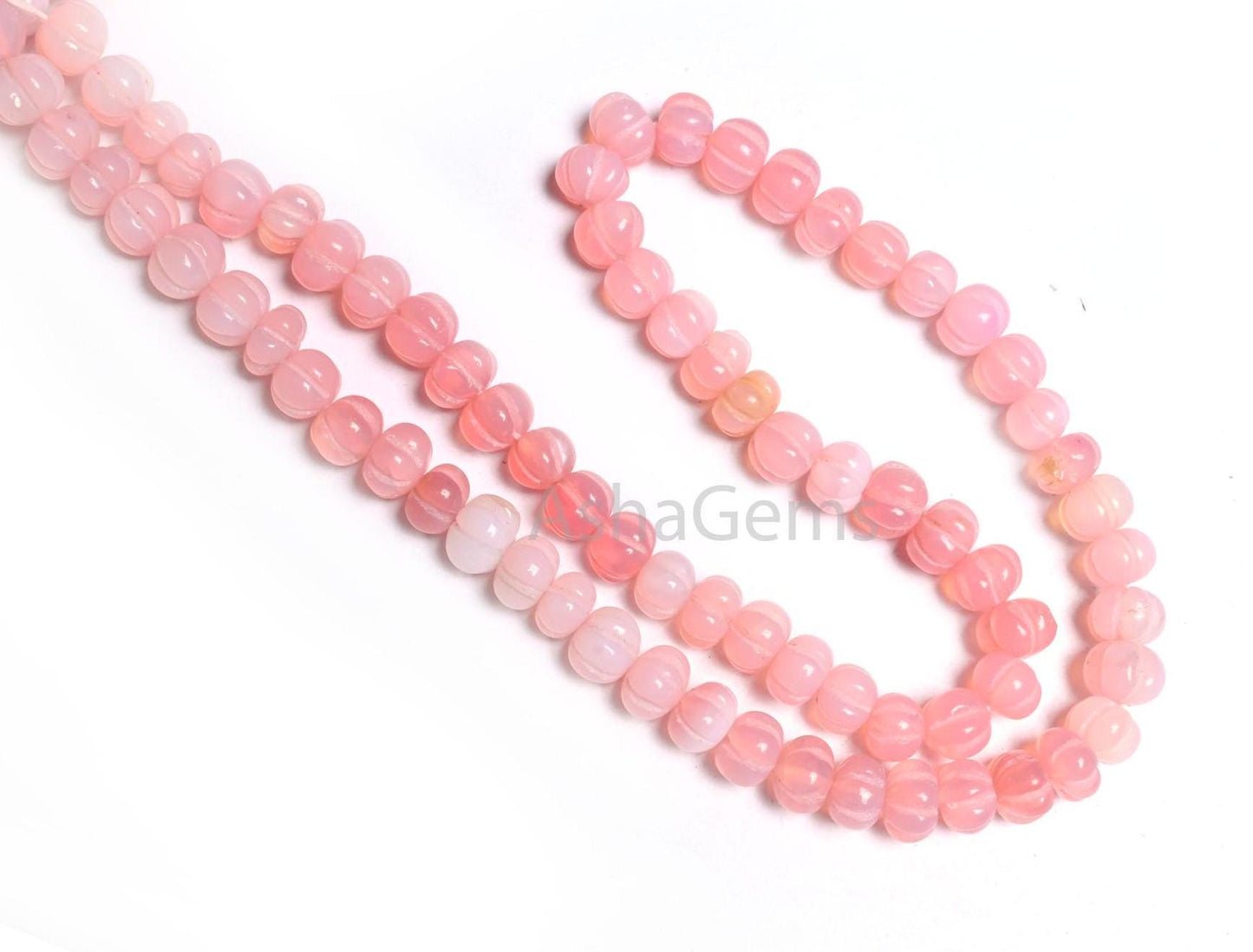 Beautiful Pink Opal Carved Watermelon Shape Beads, Fine Shaded Pink Opal Carving Beads, Opal Melon Hand Carve Pumpkin Gemstone Beads Jewelry