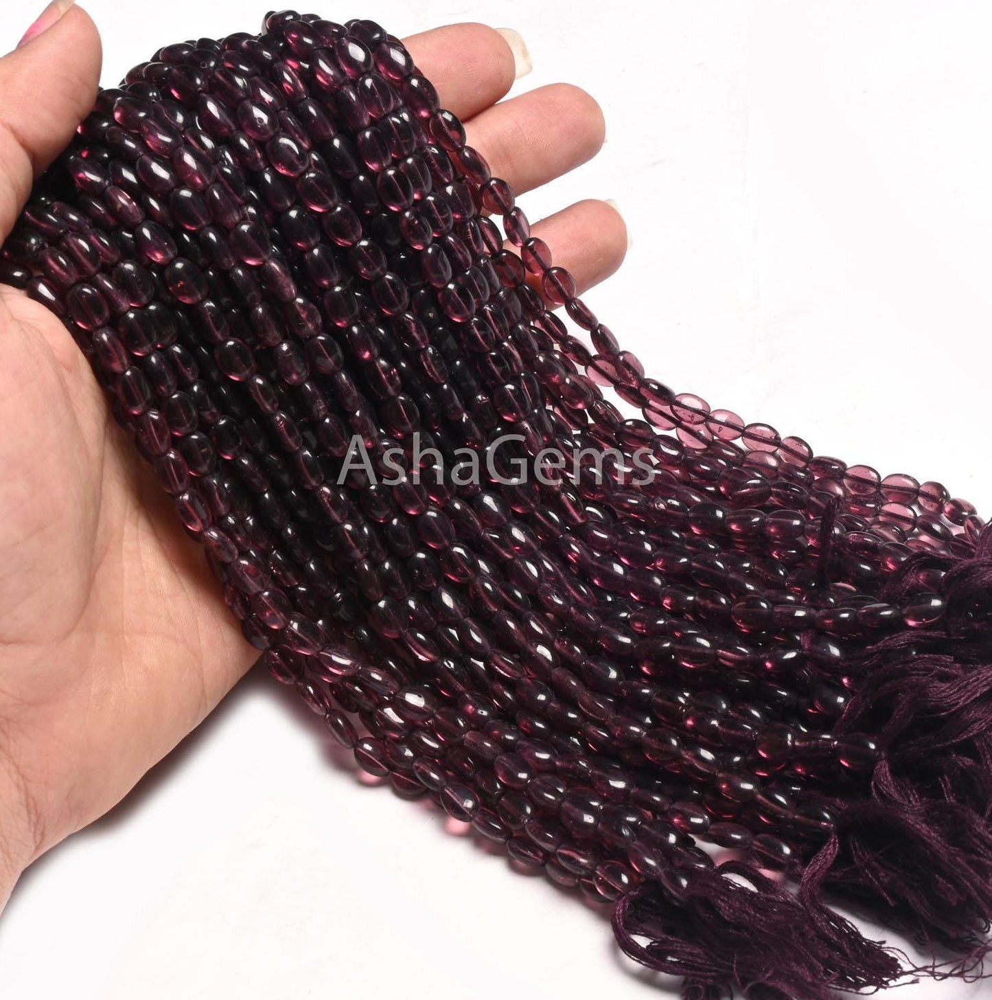 5.5-7mm Beautiful Purple Garnet Color Hydro Smooth Oval Shape Beads,13" Fine purple Hydro Plain Oval handmade Bead Jewelry making Craft SALE