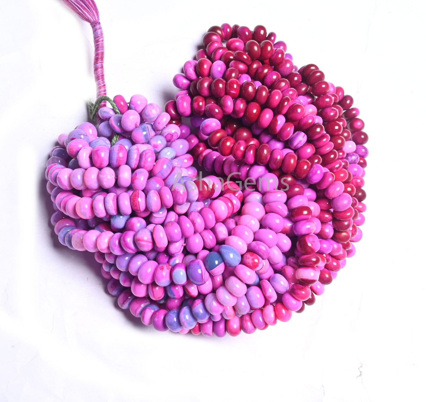 Beautiful Hot Pink Lavender Opal Smooth Rondelle Gemstone Beads, AAA Shaded Pink Opal Plain Handmade Beads, Opal Beads Necklace Jewelry SALE