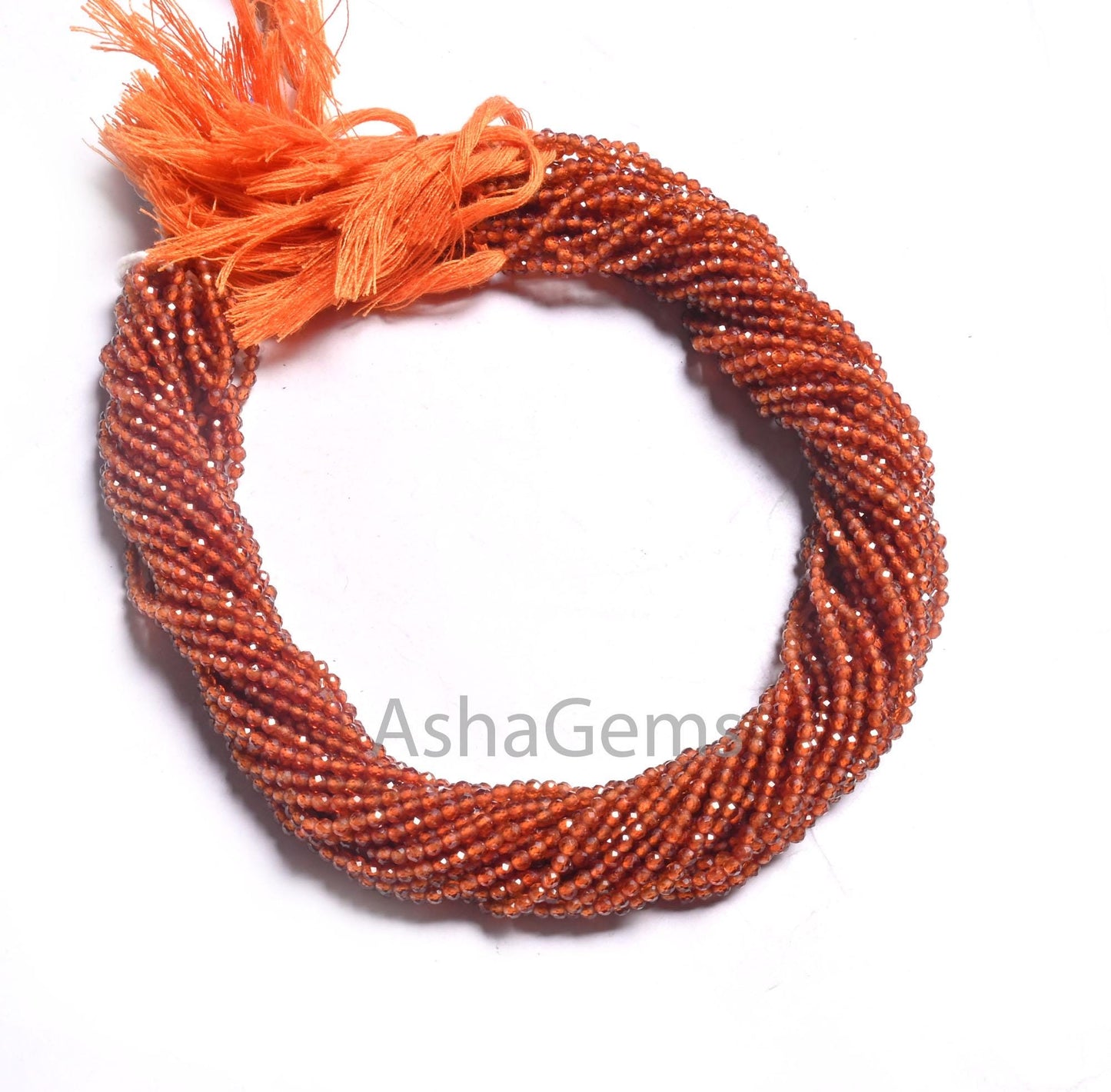 2.4mm Natural Brown Hessonite Garnet Faceted Rondelle Shape Gemstone beads Authentic Hessonite, Brown Garnet Micro Faceted tiny Bead Jewelry