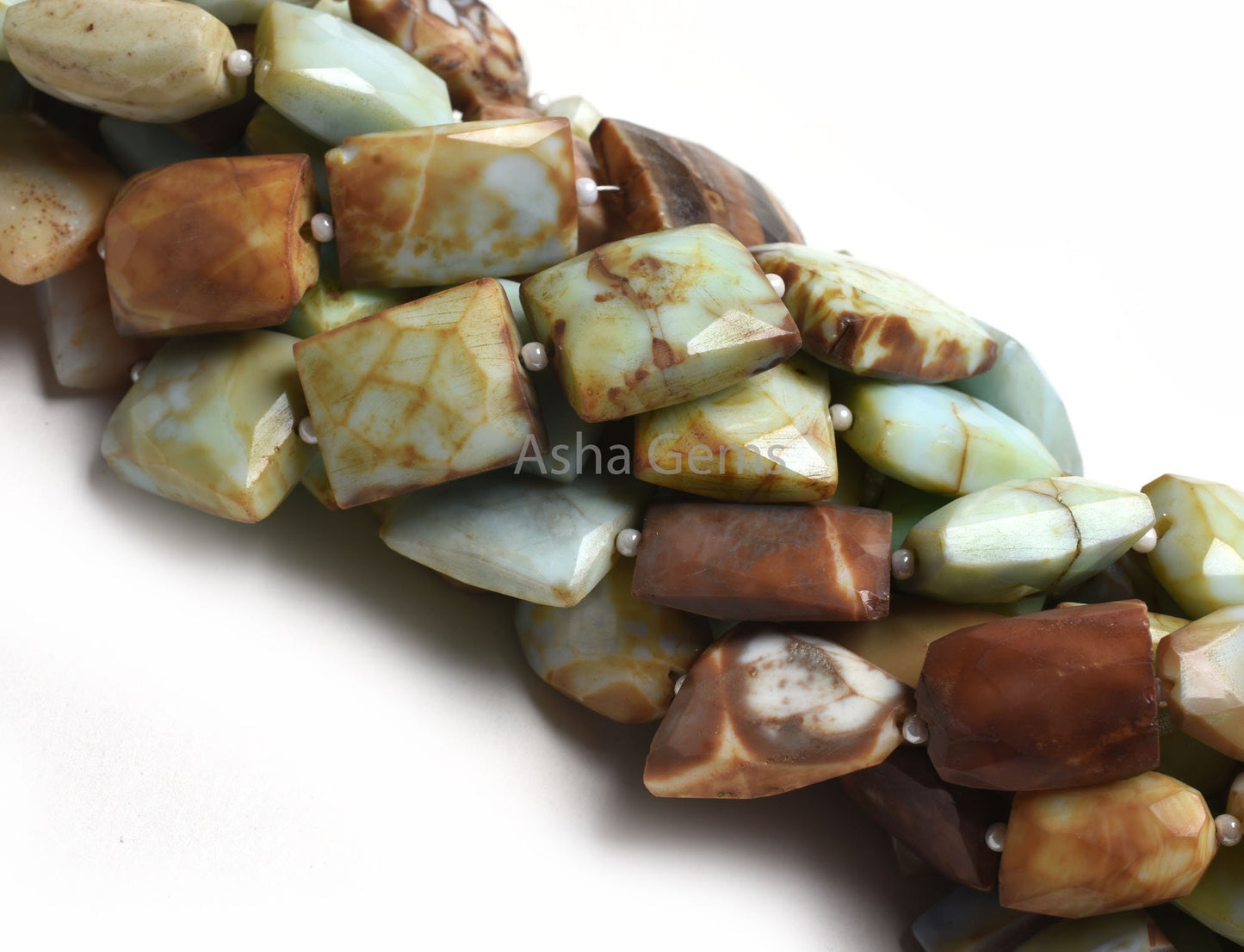 Peruvian Boulder Opal Faceted Rectangle Shape Beads, Boulder Opal Indian Cut Fancy Straight Drill Bead Opal Jewelry Making Handicraft SALE
