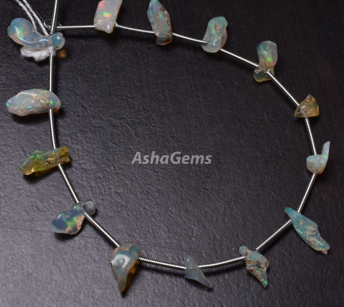 Rainbow Fire Ethiopian Opal Untreated Beads, 23Carat Beautiful Flashy Fire Opal Rough Nuggets Beads, Rock Mineral Opal Loose Gemstone Beads