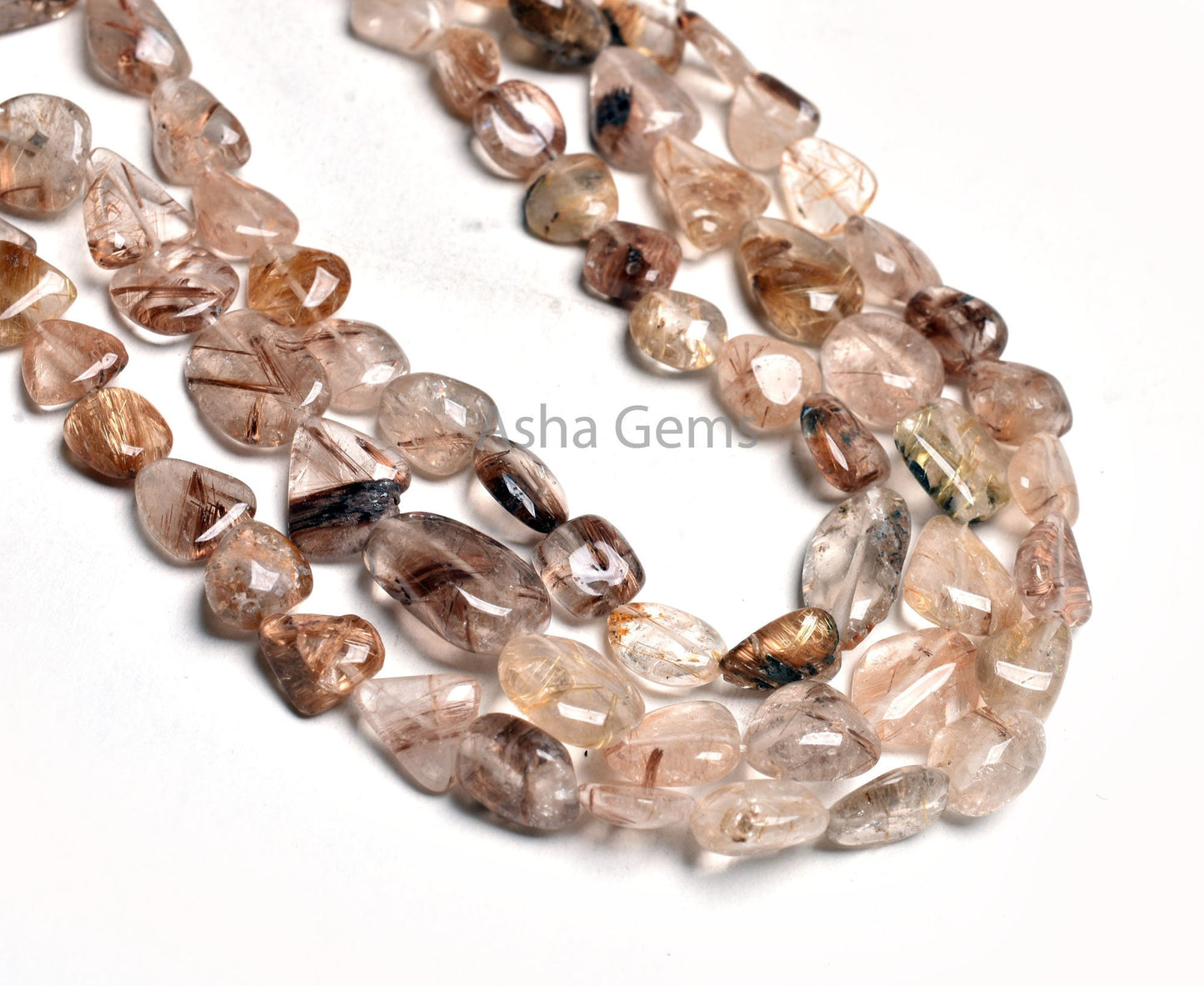 Beautiful Copper Rutile Smooth Nugget Gemstone Beads, Shaded Rutile Plain Handmade Tumble Beads, Natural Rutilite Beads Jewelry Crafts SALE
