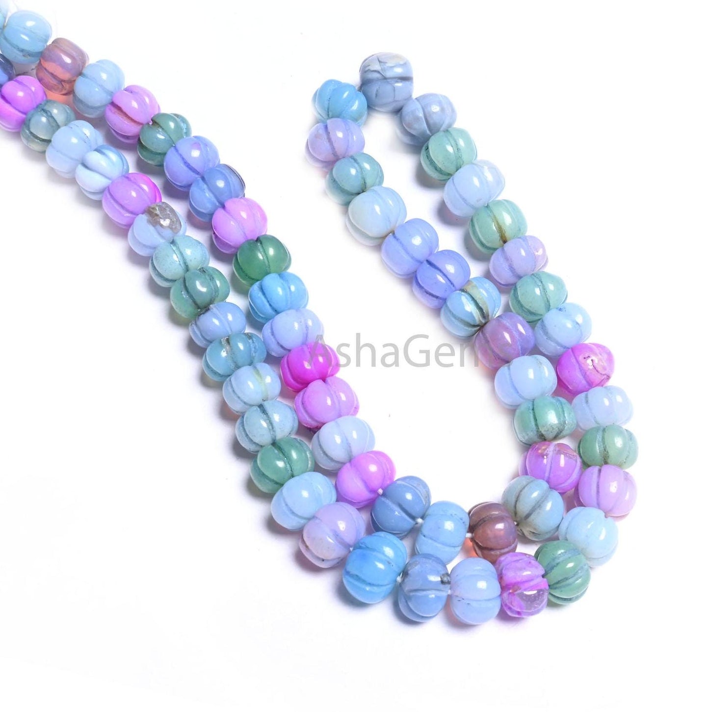 Beautiful Multi Blue Pink Opal Carved watermelon Gemstone Beads, Mix Color Disco Opal carving Pumpkin Handmade Shaded Opal Bead Jewelry SALE