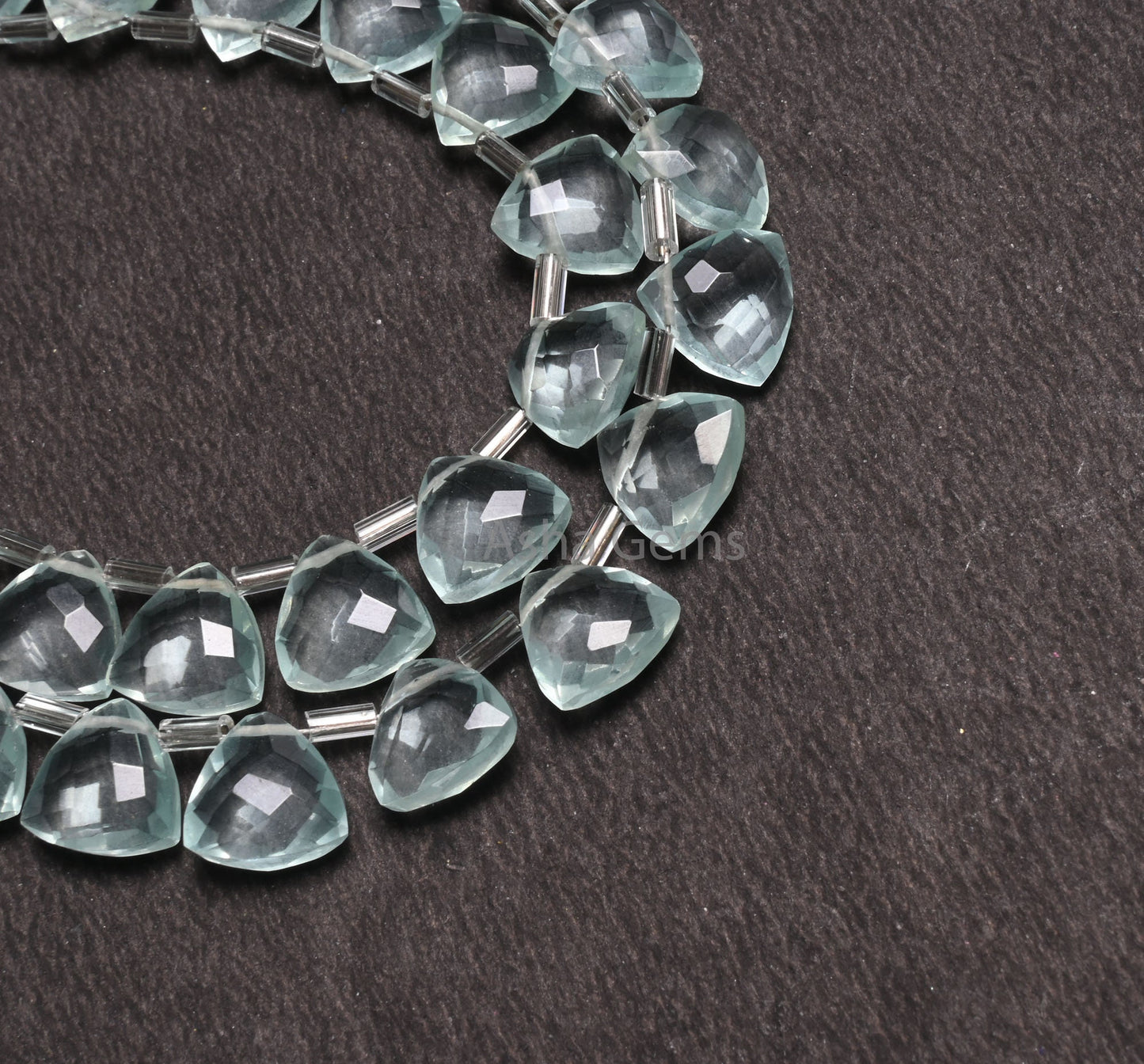 10mm AAA Quality Aqua Blue Hydro faceted Trillion Shape Beads,7.5" Aquamarine Color Hydro fancy Triangle Briolette Bead Jewelry Craft SALE