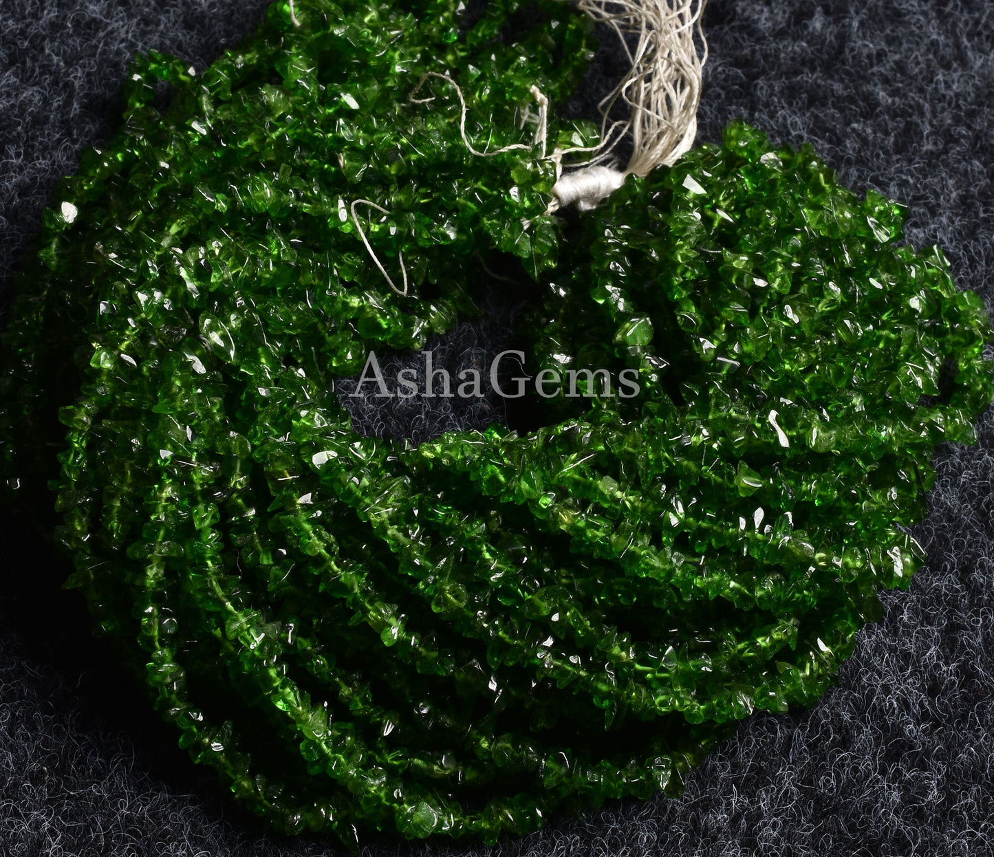 AAA Quality Natural Chrome Diopside Uncut Chips Raw Gemstone Beads,34" Strand Green Chrome Rough Smooth Tiny Chip Beads, Chrome Bead Jewelry