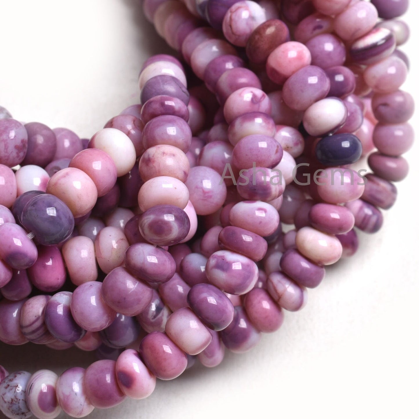 7 mm Beautiful Lavender Pink Opal Smooth Rondelle Shape Beads,16"Strand Shaded Purple Pink Opal Plain Handmade Gemstone Beads Opal Bead SALE