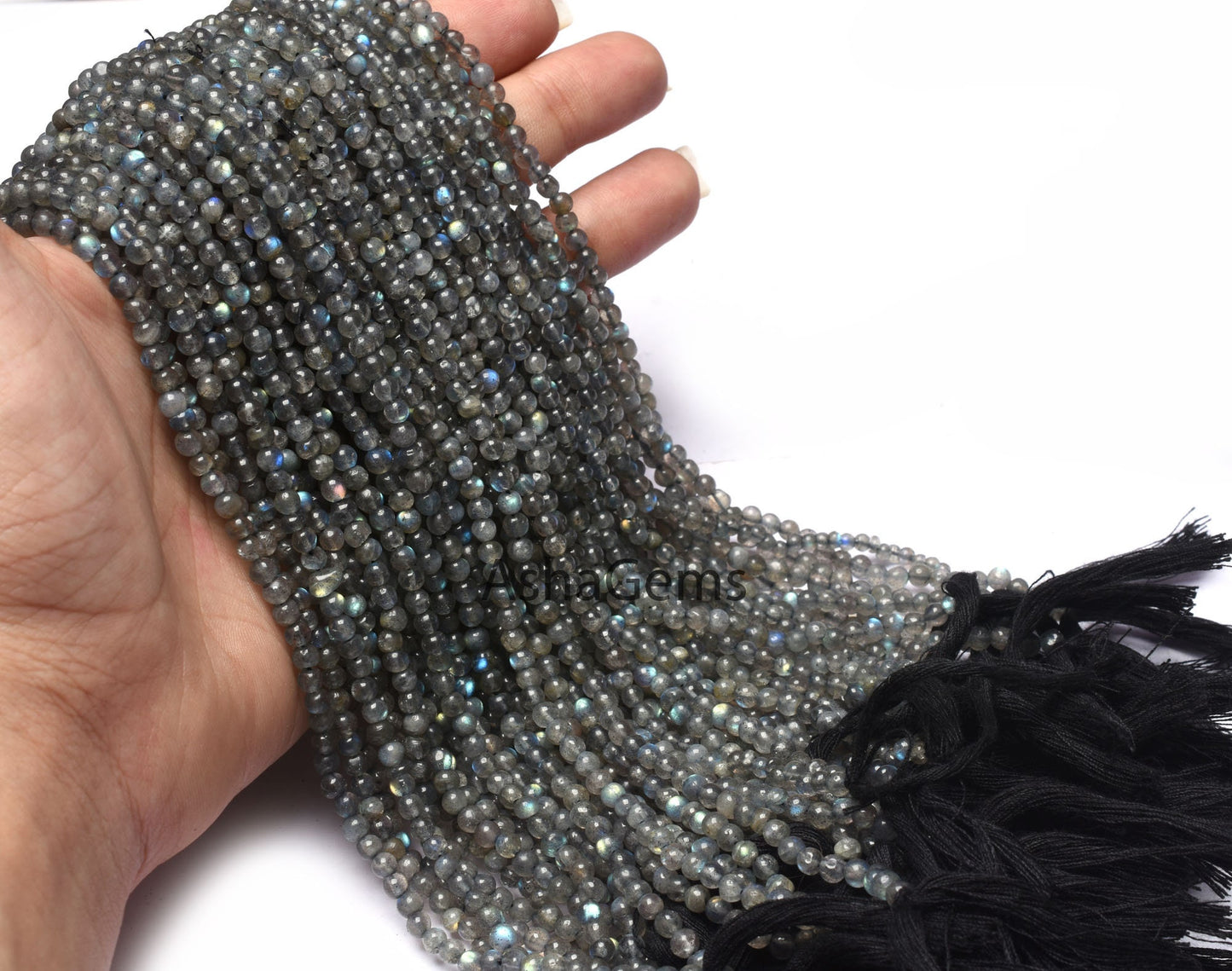 13"Strand Natural Blue Fire Labradorite Smooth Round Gemstone Beads,4 mm Black Rainbow Round Ball Beads Jewelry Craft Labradorite beads Sale