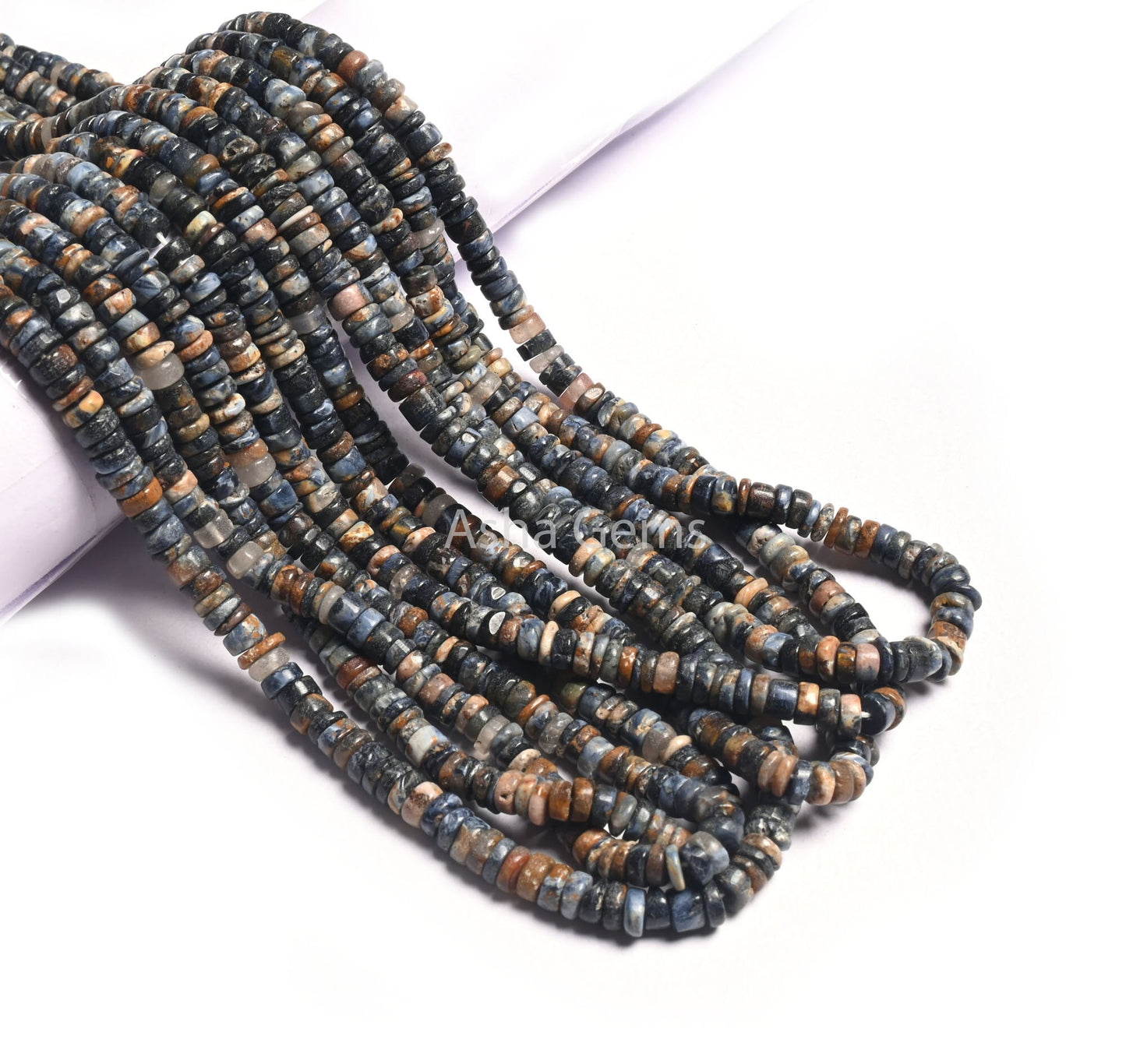 Beautiful Pietersite Smooth Heishi Tyre Gemstone Beads,4.5-5 mm Natural Pietersite Handmade Flat Wheel Shape Beads Jewelry Making Craft SALE