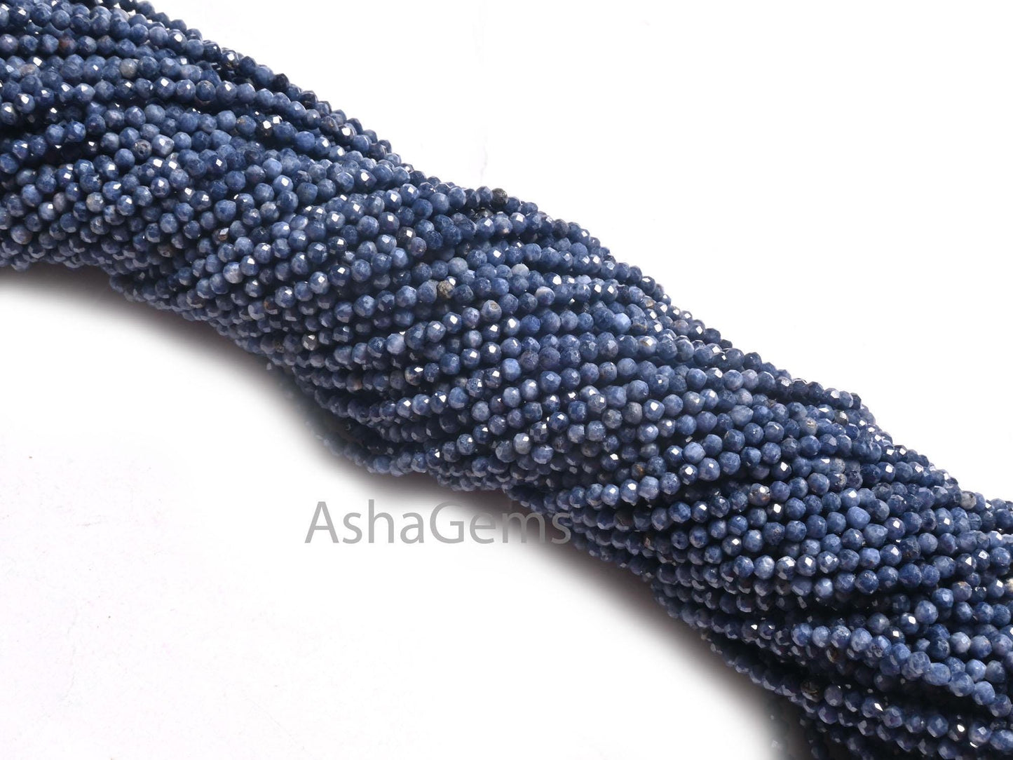 12.5"Strand Natural Blue Sapphire Micro Cut Rondelle Faceted Gemstone Beads,2.25-2.4 mm Sapphire machine cut Bead Jewelry Making Craft SALE
