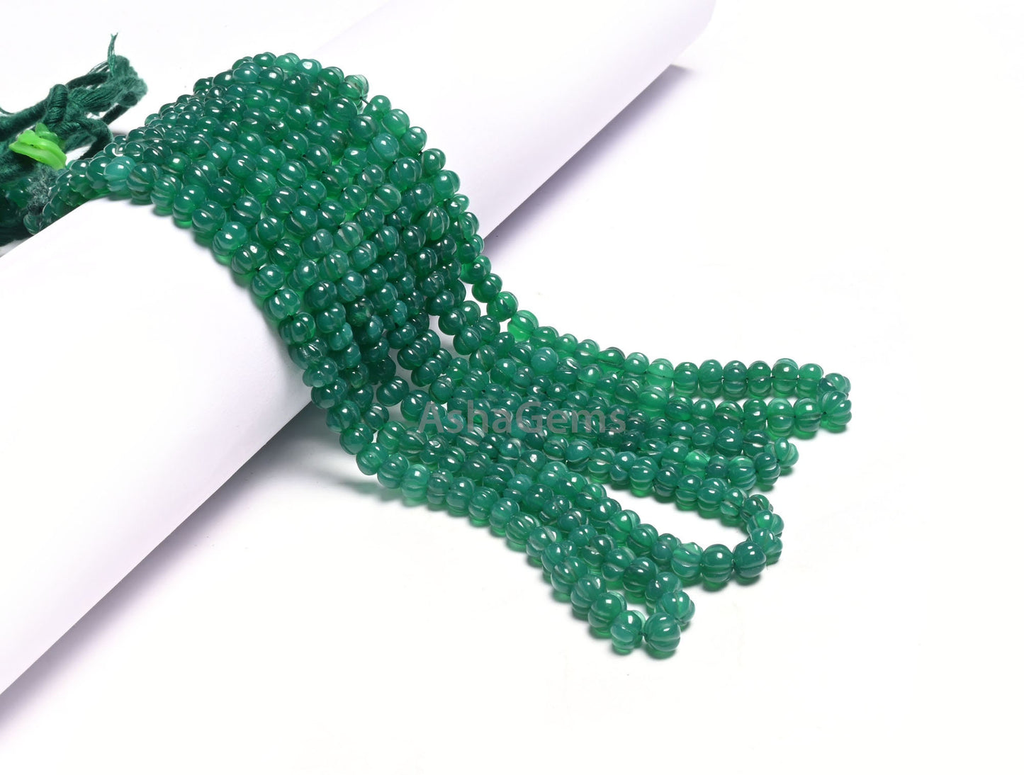 Beautiful Green Onyx Carving Watermelon Beads, Onyx Handmade Carved Rondelle Beads Green Onyx Carve Pumpkin Gemstone Bead Jewelry Craft SALE