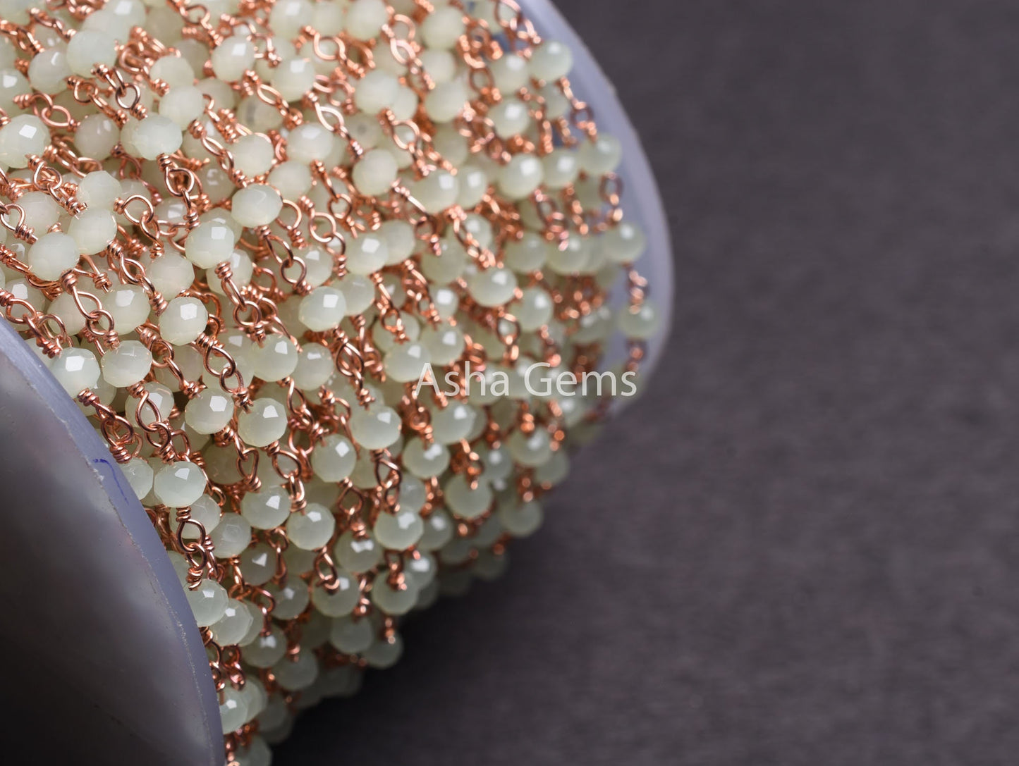 1-50 Feet Bulk Green Prehnite Hydro faceted Beads Rosary Chain Beautiful Rose Gold Plated Wire Wrapped Rondelle Beaded Chain Jewelry makings
