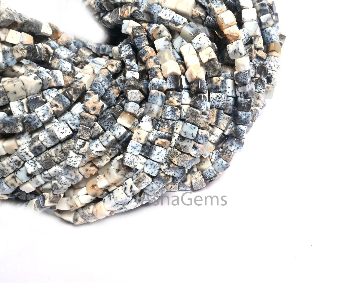 Fine Quality Dendrite Opal Smooth 3D Cube Box Shape Beads,8/16" Natural Dendritic opal Plain Handmade Cube Gemstone Beads Jewelry Craft Sale
