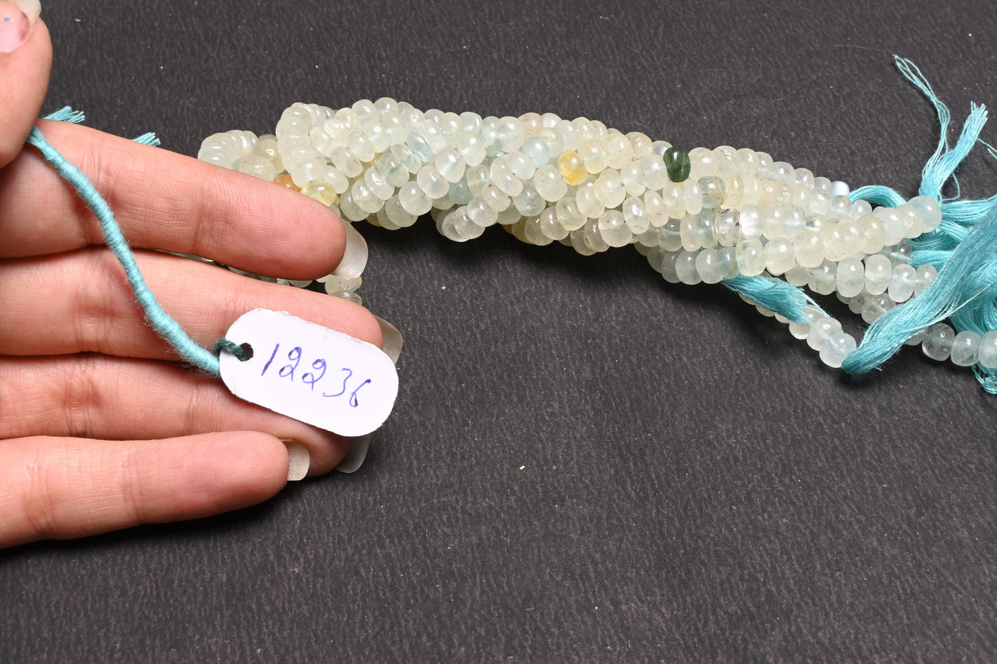 Natural Raw Aquamarine Handmade Uneven Rondelle Beads,8" Shaded Light Aqua Blue Smooth Gemstone Loose Beads, Aquamarine Bead Jewelry makings