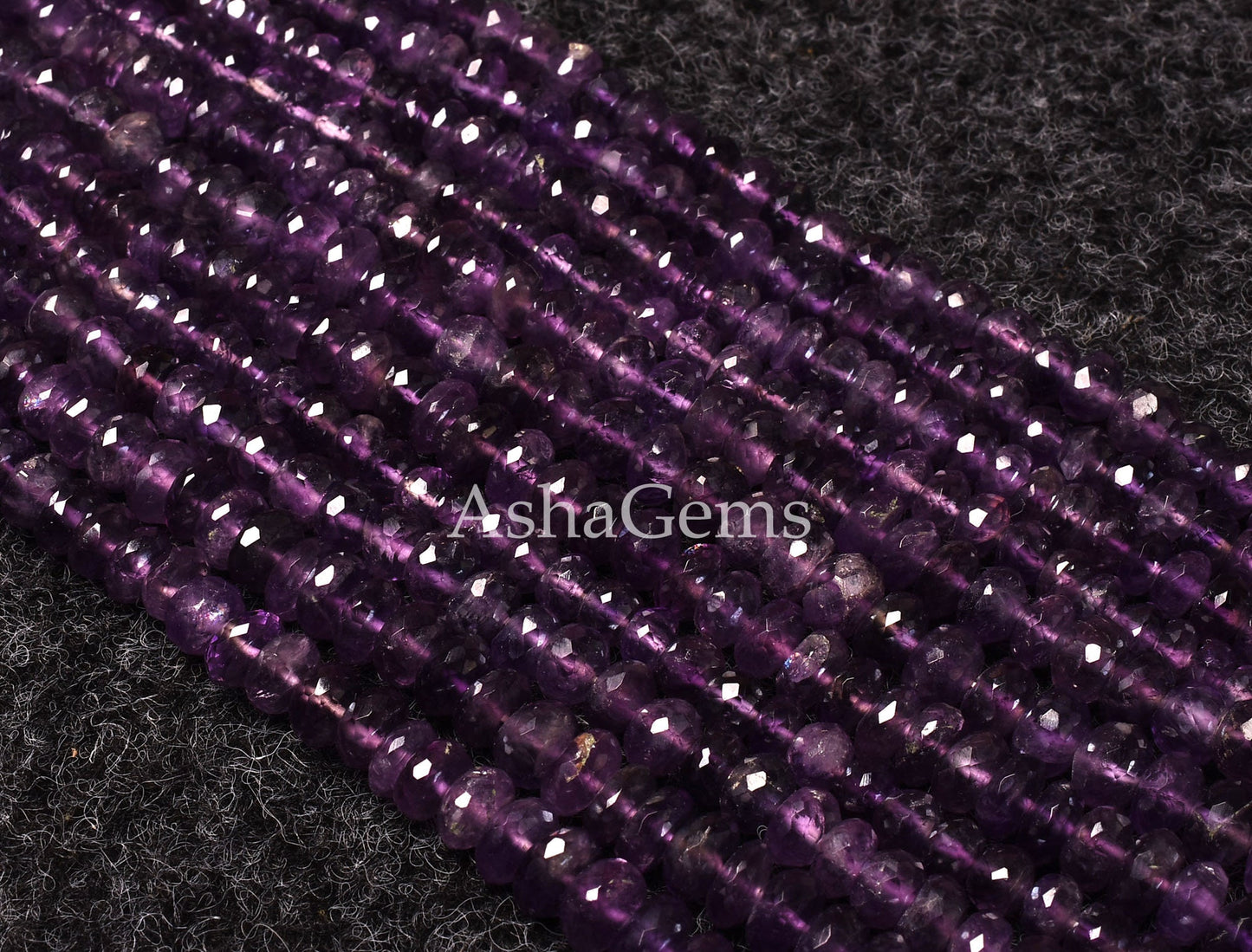 8"Strand Beautiful Natural African Amethyst Silver Coated Faceted Rondelle Gemstone Beads, Fine Quality,Purple Amethyst,Jewelry Making Craft