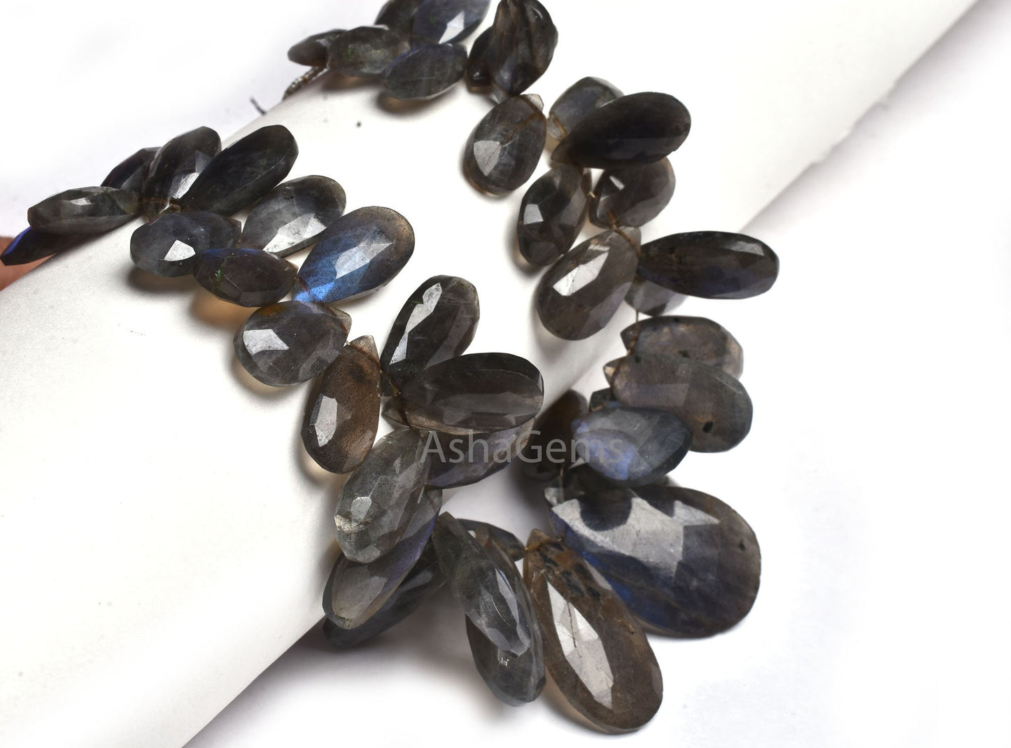 Labradorite Faceted Pears Side Drill Beads, Natural Blue Fire labradorite Teardrop Beads, Flashy Black rainbow Pear Briolette Jewelry Crafts