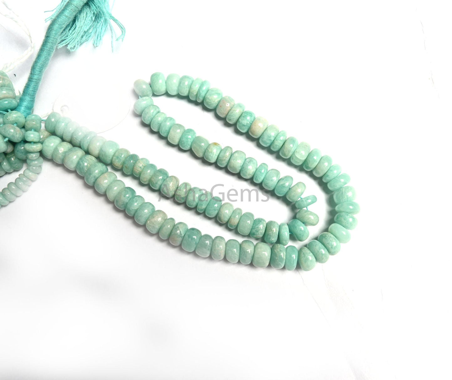 Beautiful Amazonite Smooth Rondelle Shape Gemstone Loose Beads,8/16" Natural Blue Amazonite Plain Handmade amazonite Bead Jewelry Craft SALE (AG 12344)