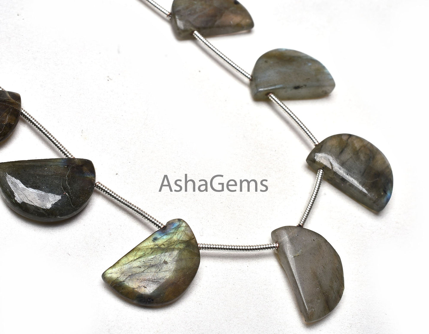 Natural Labradorite smooth Fancy Shape Beads,8"Strand Multi Flash labradorite plain Handmade D Shape Bead, Black Rainbow Half Moon Bead SALE