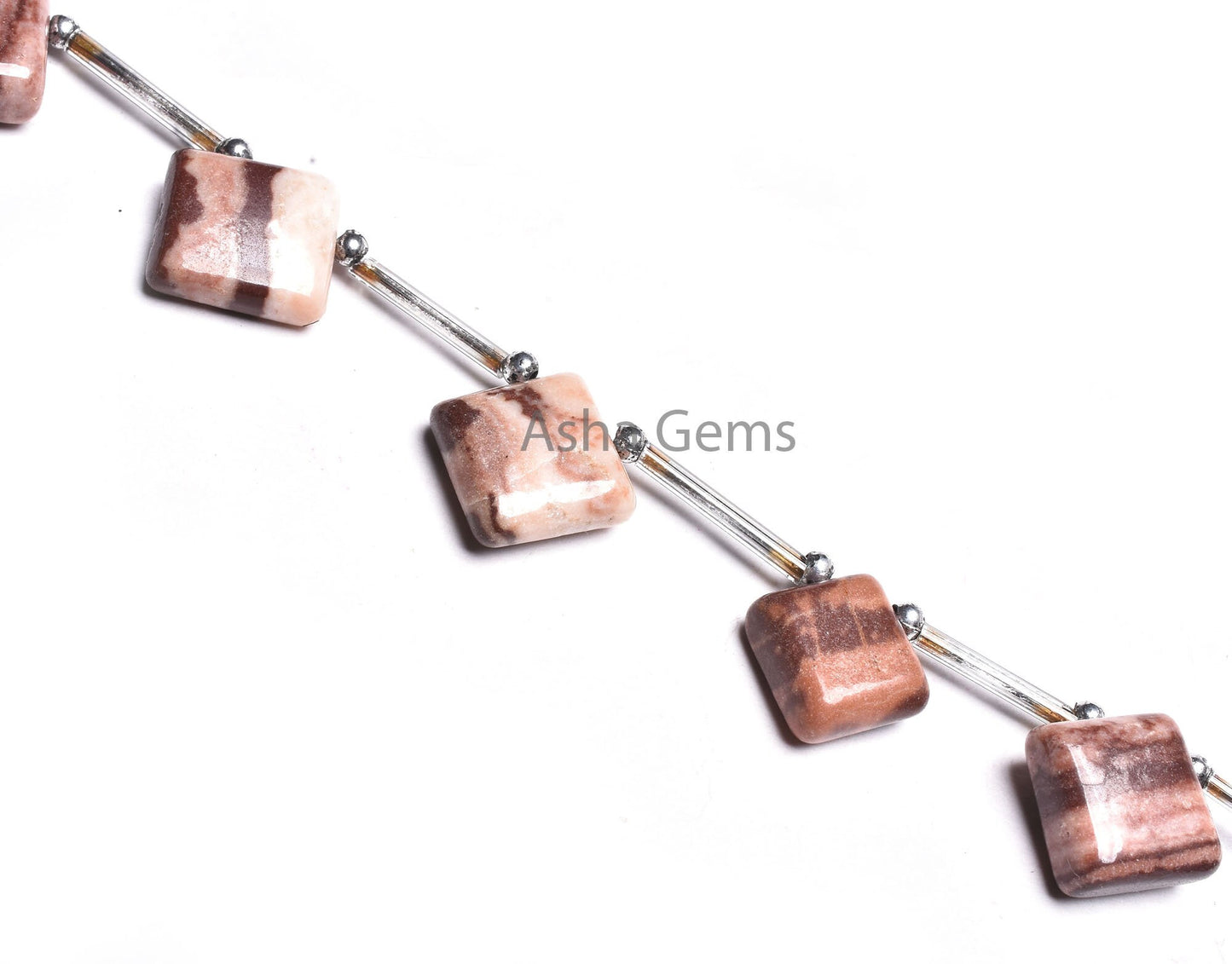 Beautiful Brown Jasper Fancy Square Side Drill Beads,5 Piece Strand Natural Picture Jasper Smooth Handmade Square Gemstone Bead Jewelry SALE