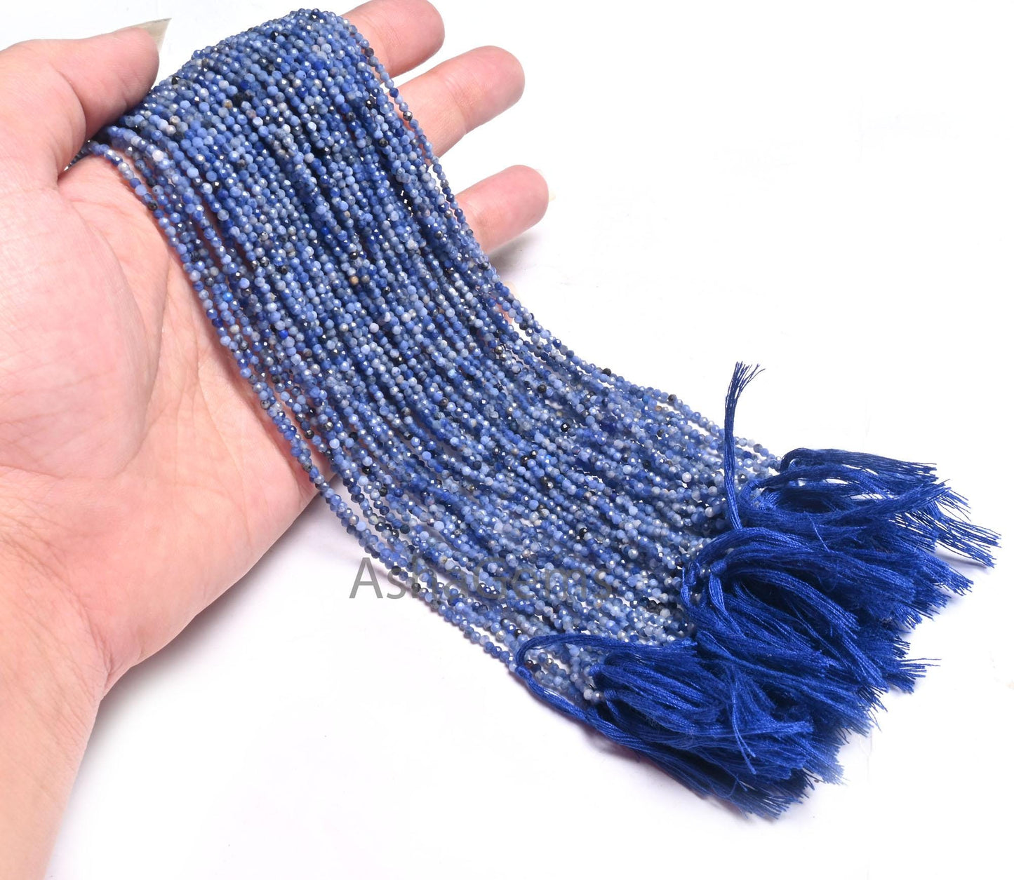 2 mm Fine Blue Sodalite Micro Cut Faceted Rondelle Shape Beads, Natural Sodalite Machine Cut Gemstone Tiny Sodalite Beads Jewelry Craft SALE