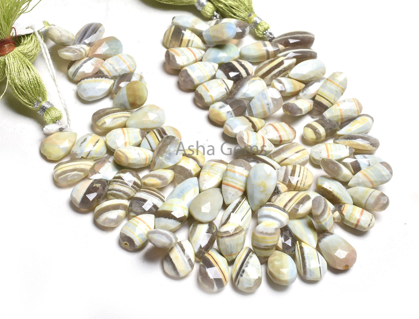 Beautiful Lemon Boulder Opal Faceted Pear Shape Beads,8" Green Boulder Opal Teardrop Beads, Boulder Opal Briolette Jewelry Making Craft SALE