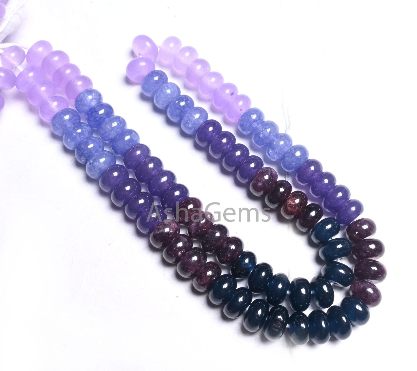 Beautiful Multi Blue Jade Quartz Smooth Rondelle Gemstone Beads,8 mm Disco Shaded Blue Brown Lavender Color Quartz Bead Jewelry making Craft (AG 12306)
