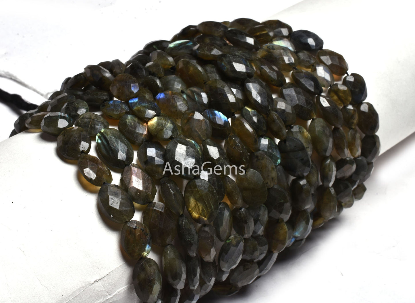 10" Strand labradorite Oval Beads, Multi Flash Labradorite Faceted Oval Briolette bead, Black Rainbow Beads Labradorite For Jewelry Making
