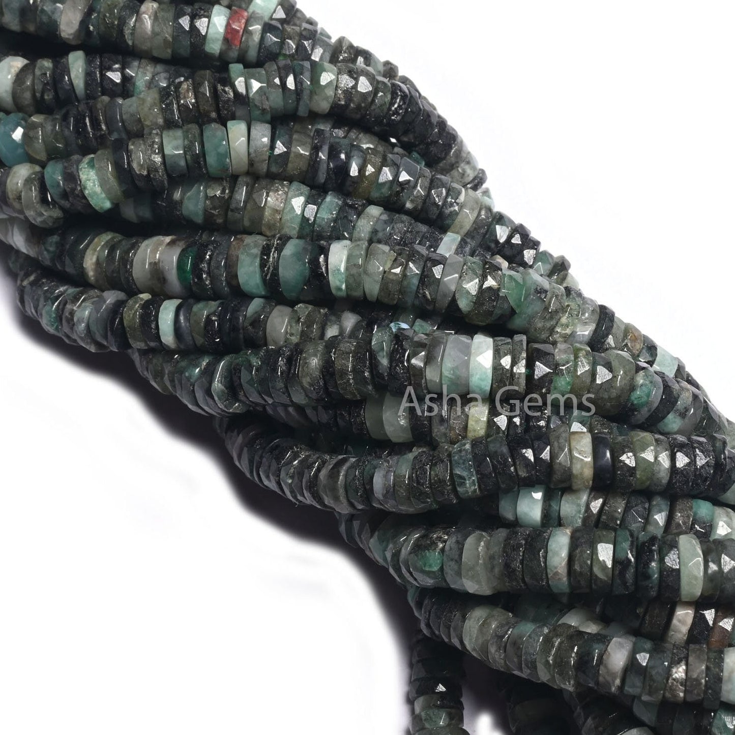 Natural Emerald Faceted Tyre Shape Beads, Sakota Emerald Shaded Indian Cut Heishi Tyre Gemstone Beads, Emerald Disc Bead Jewelry Making SALE