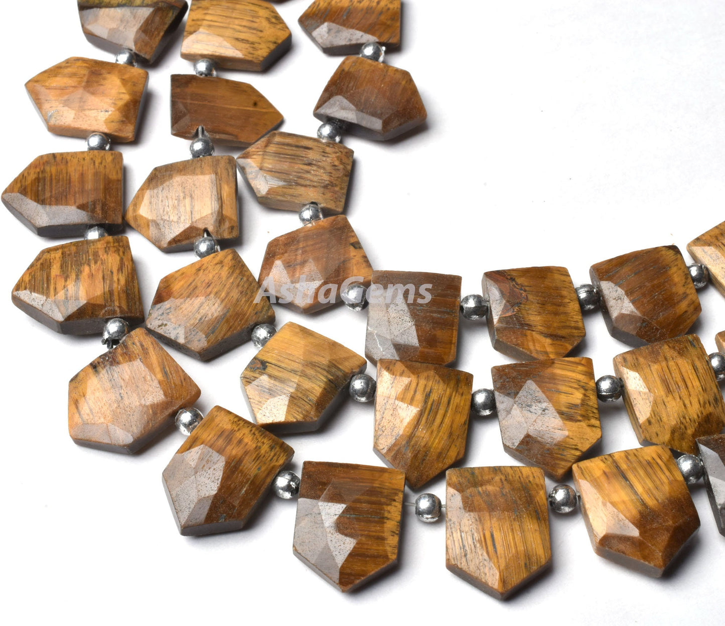 Beautiful Tiger Eye Fancy Gate Shape Gemstone Beads,8" Natural Tiger Eye faceted Briolette Side Drill Tiger Eye Beads Jewelry Crafts SALE (AG 18677 )