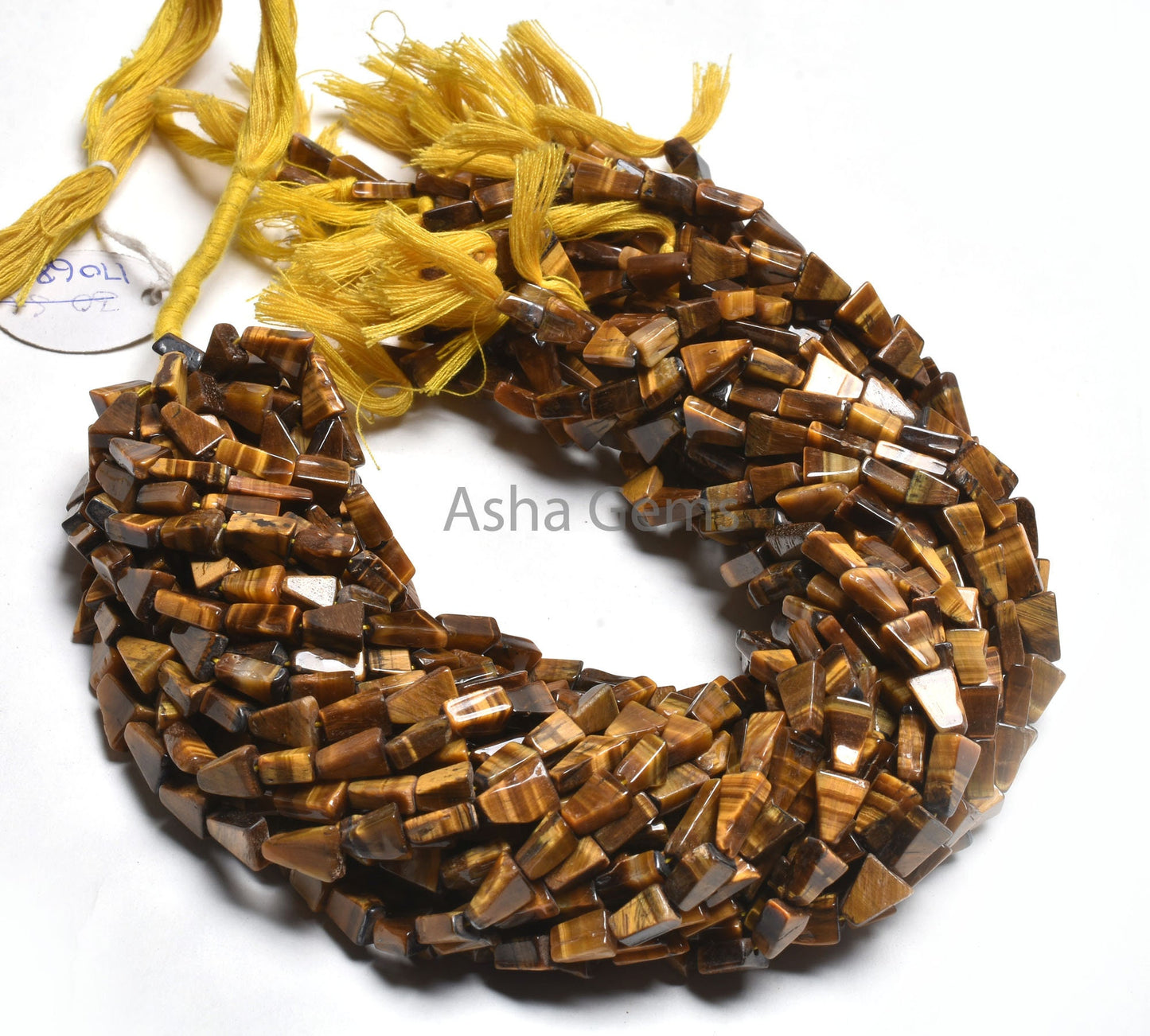 Natural Tiger Eye Smooth Triangle Shape Handmade Gemstone Beads, Shaded Brown Tiger Eye Fancy Trillion Straight Drill Beads Jewelry Makings