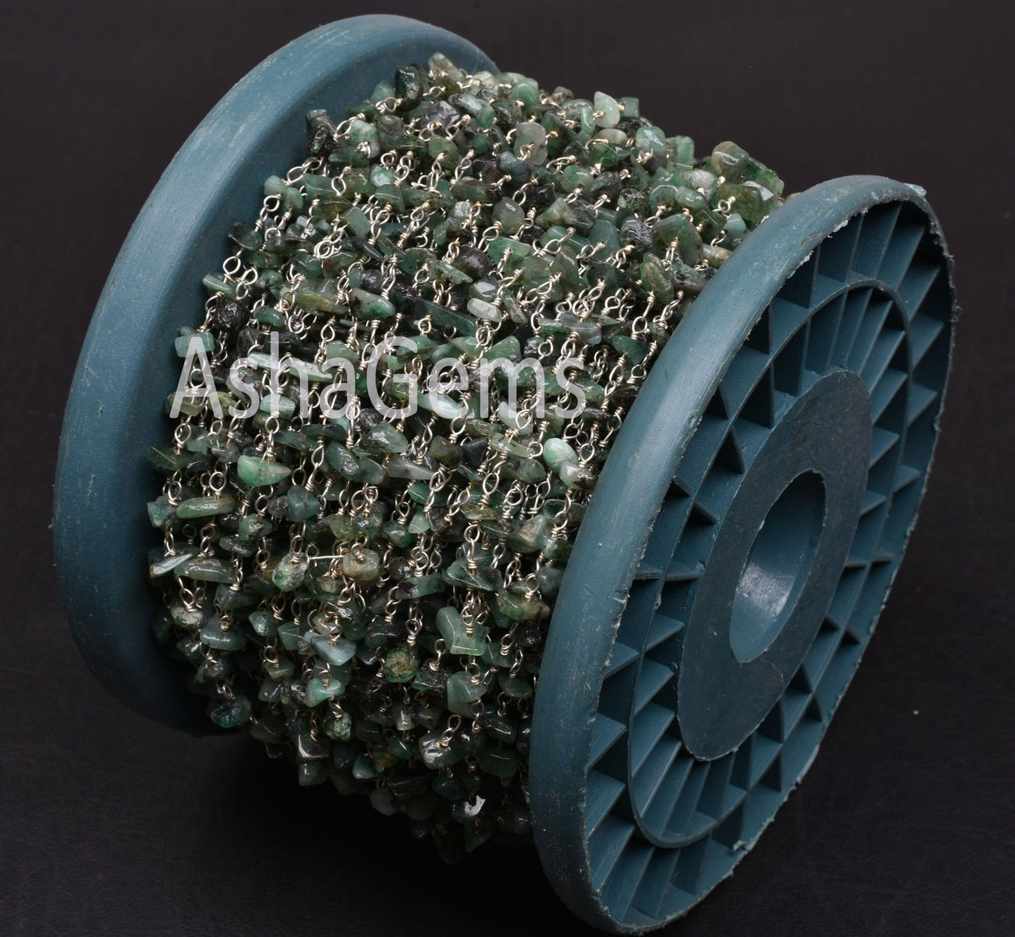 Natural Green Emerald uncut chip Beads Rosary Chain Silver Plated Wire Wrap Emerald Chip Beaded handmade Chains For Jewelry Necklace Crafts