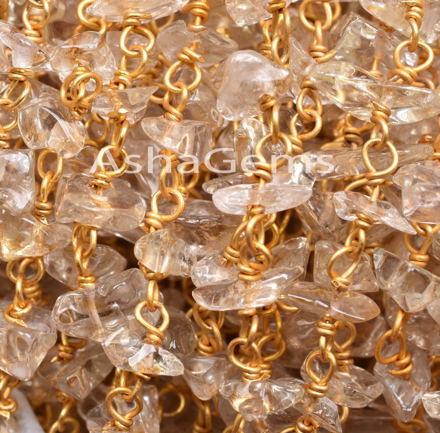 Natural Green Amethyst Uncut Bead Rosary Chain Gold Plated Wire Bulk Roll Amethyst Smooth Chip Beaded Chain For Necklac Jewelry making Craft