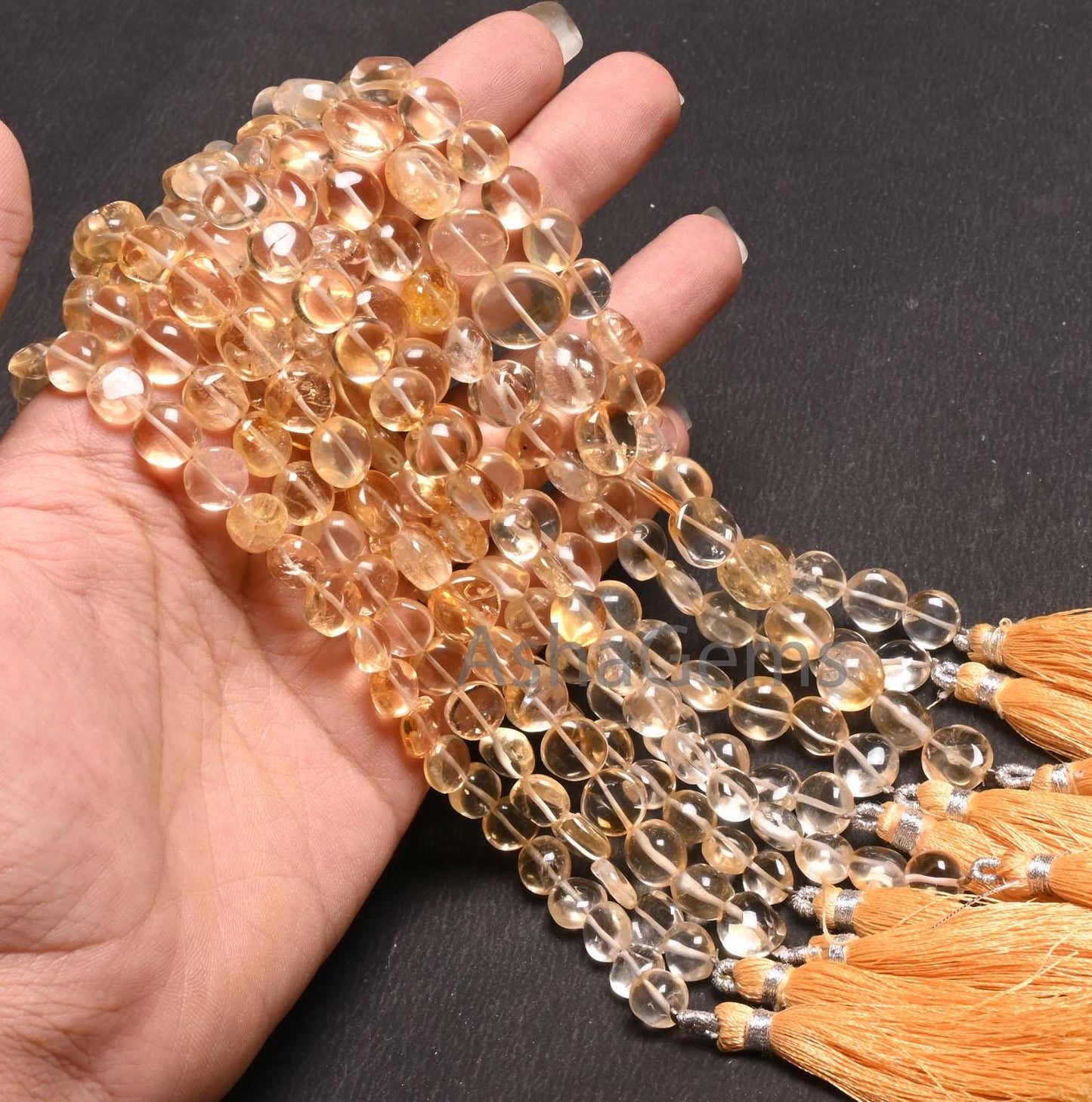 Beautiful Citrine Quartz Smooth Coin Shape Handmade Beads, Natural Light Yellow Citrine Plain Coin Gemstone Loose Citrine Bead Jewelry Craft
