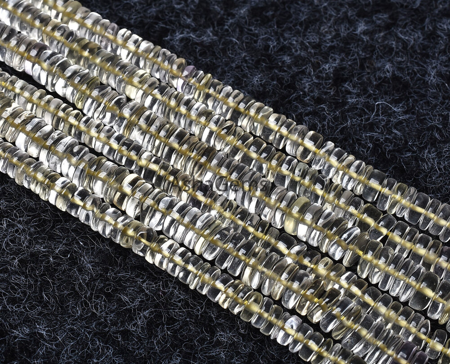 Amazing Lemon Quartz Smooth Wheel Shape Beads, Natural Light Yellow Heishi Tyre Gemstone Beads Flat Tyre Beads For Jewelry Making Craft SALE